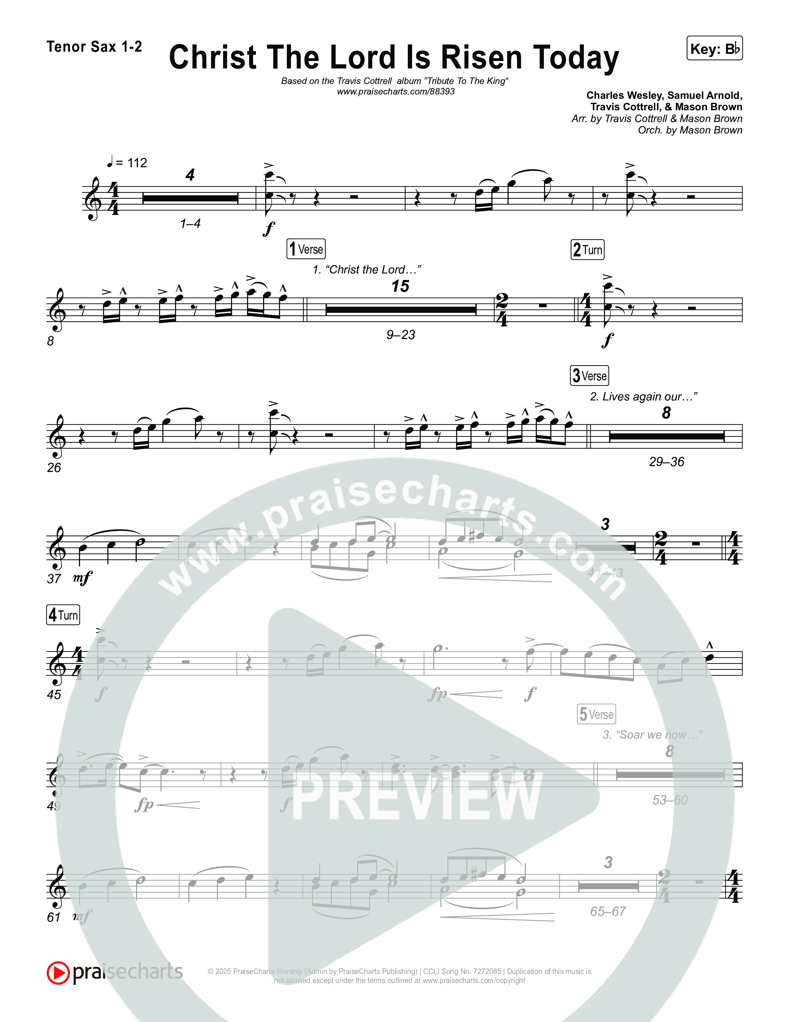 Christ The Lord Is Risen Today (Choral/SATB) Sax Pack (Travis Cottrell / Arr. Mason Brown)