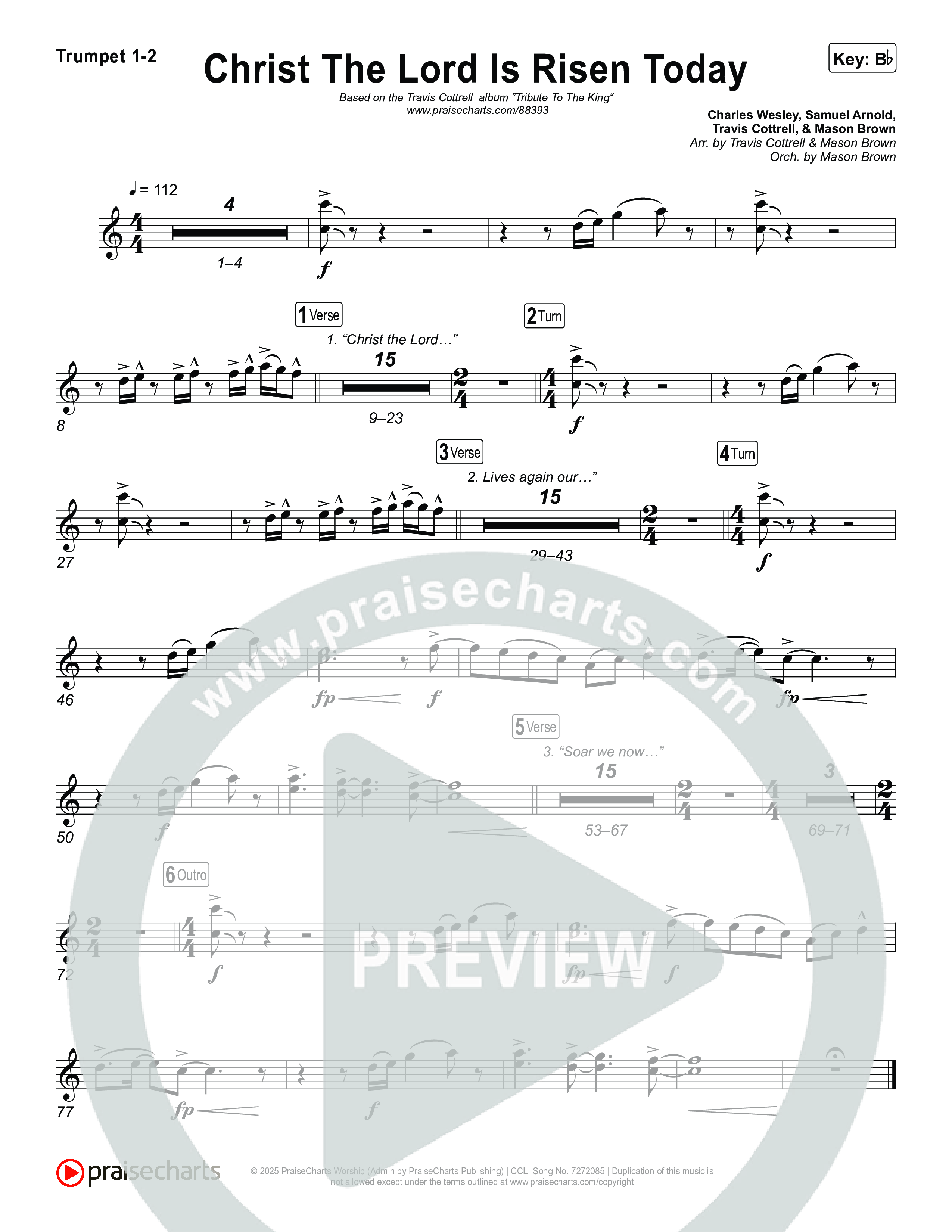 Christ The Lord Is Risen Today (Choral/SATB) Brass Pack (Travis Cottrell / Arr. Mason Brown)