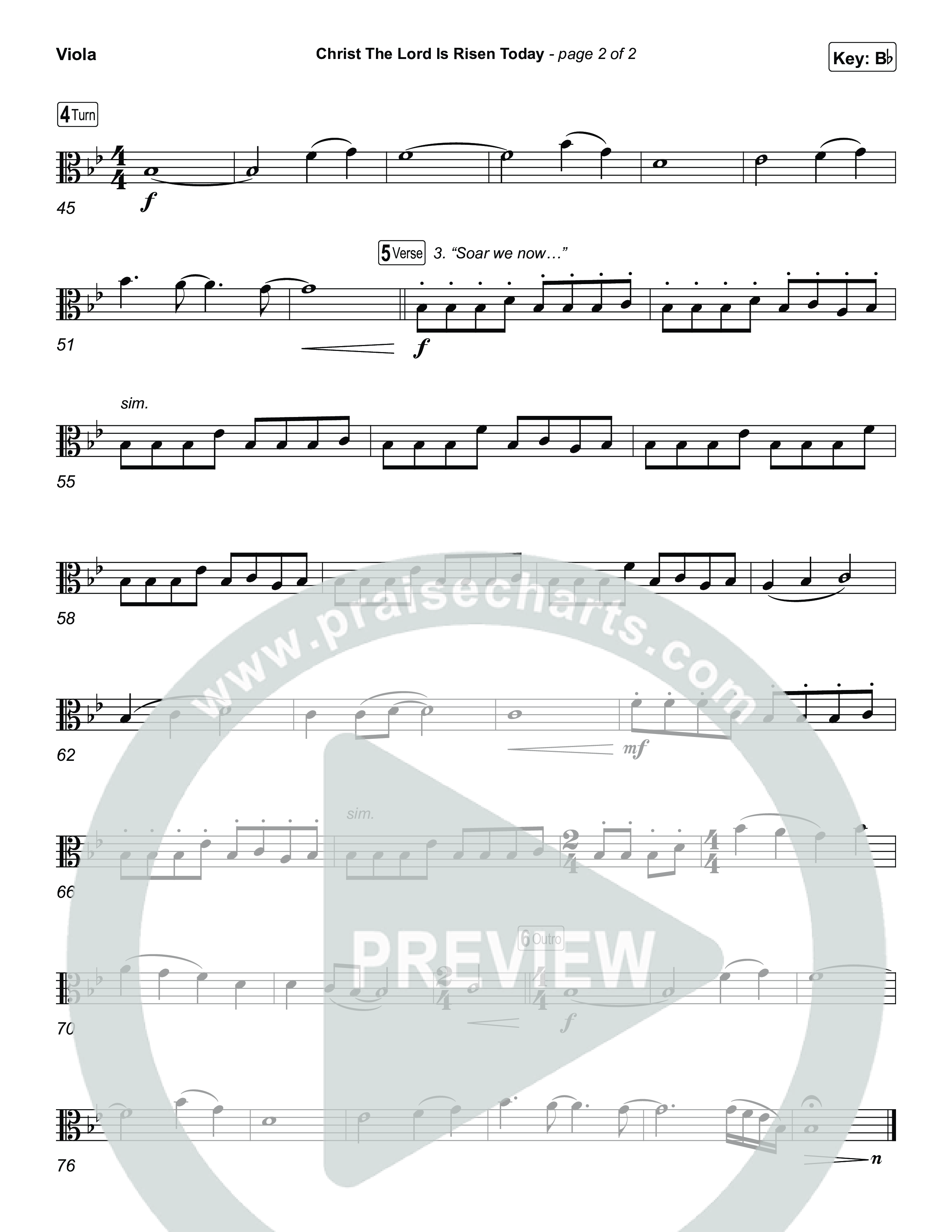 Christ The Lord Is Risen Today (Choral/SATB) Viola (Travis Cottrell / Arr. Mason Brown)