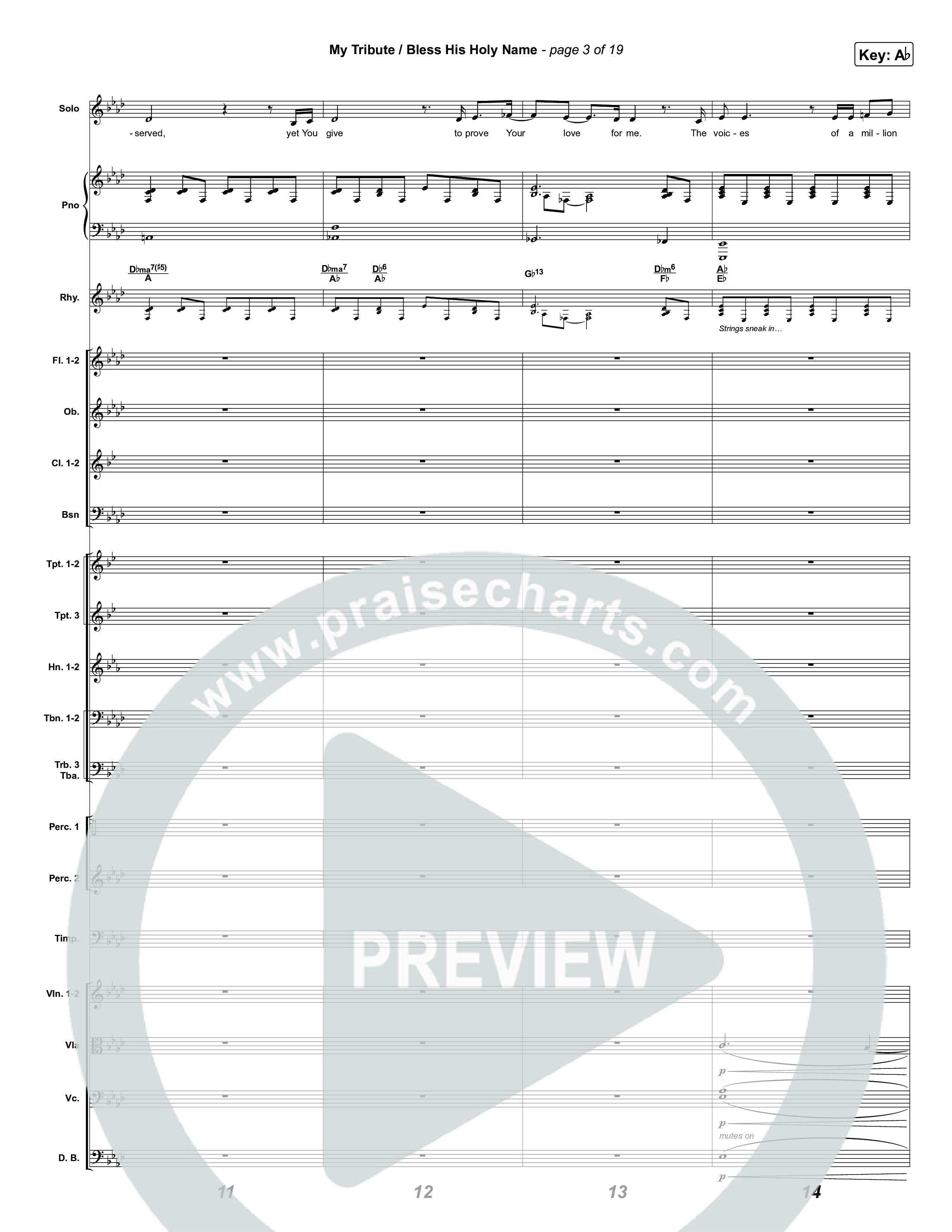 My Tribute / Bless His Holy Name (Choral/SATB) Conductor's Score (Brooke Voland / Arr. Travis Cottrell / Arr. Mason Brown)