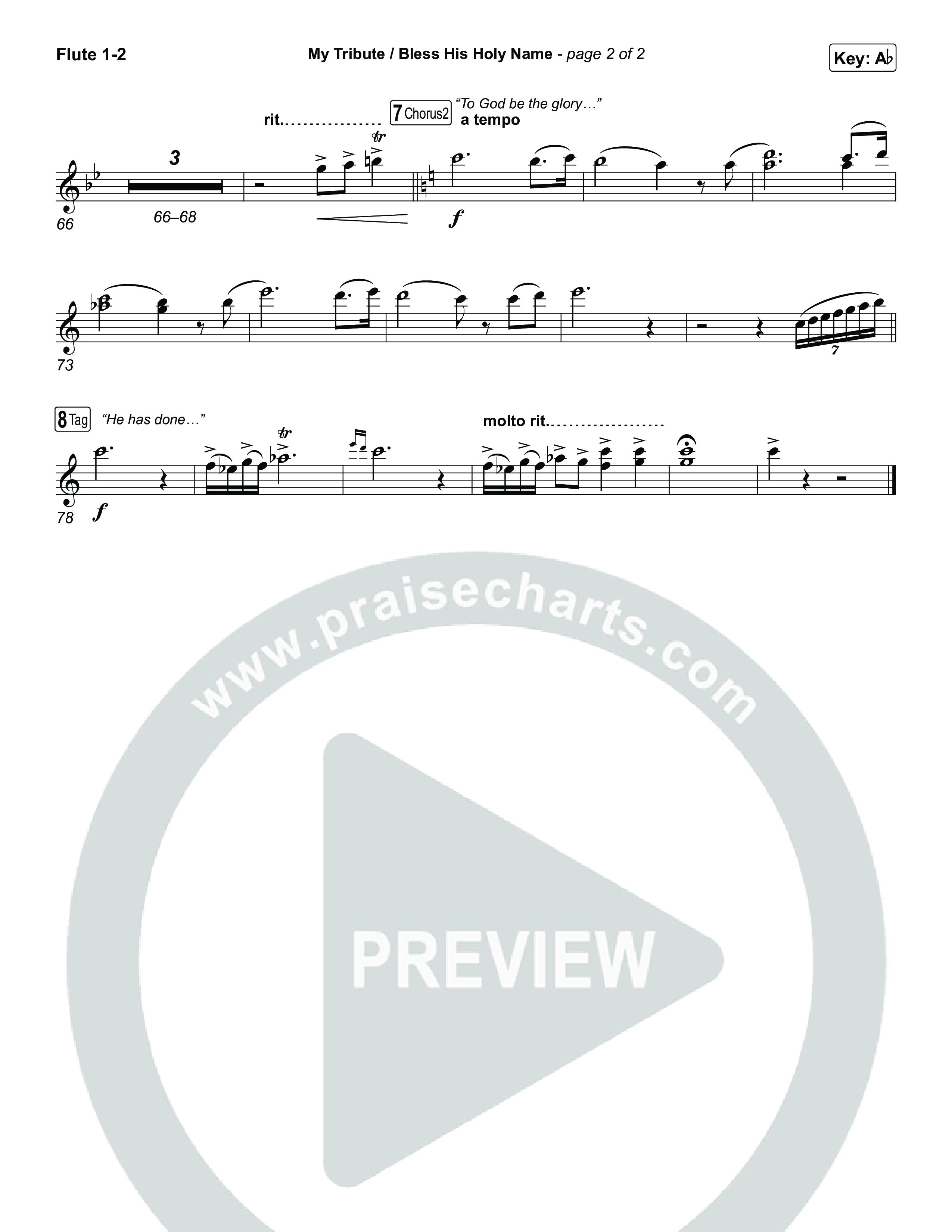My Tribute / Bless His Holy Name (Choral/SATB) Wind Pack (Brooke Voland / Arr. Travis Cottrell / Arr. Mason Brown)