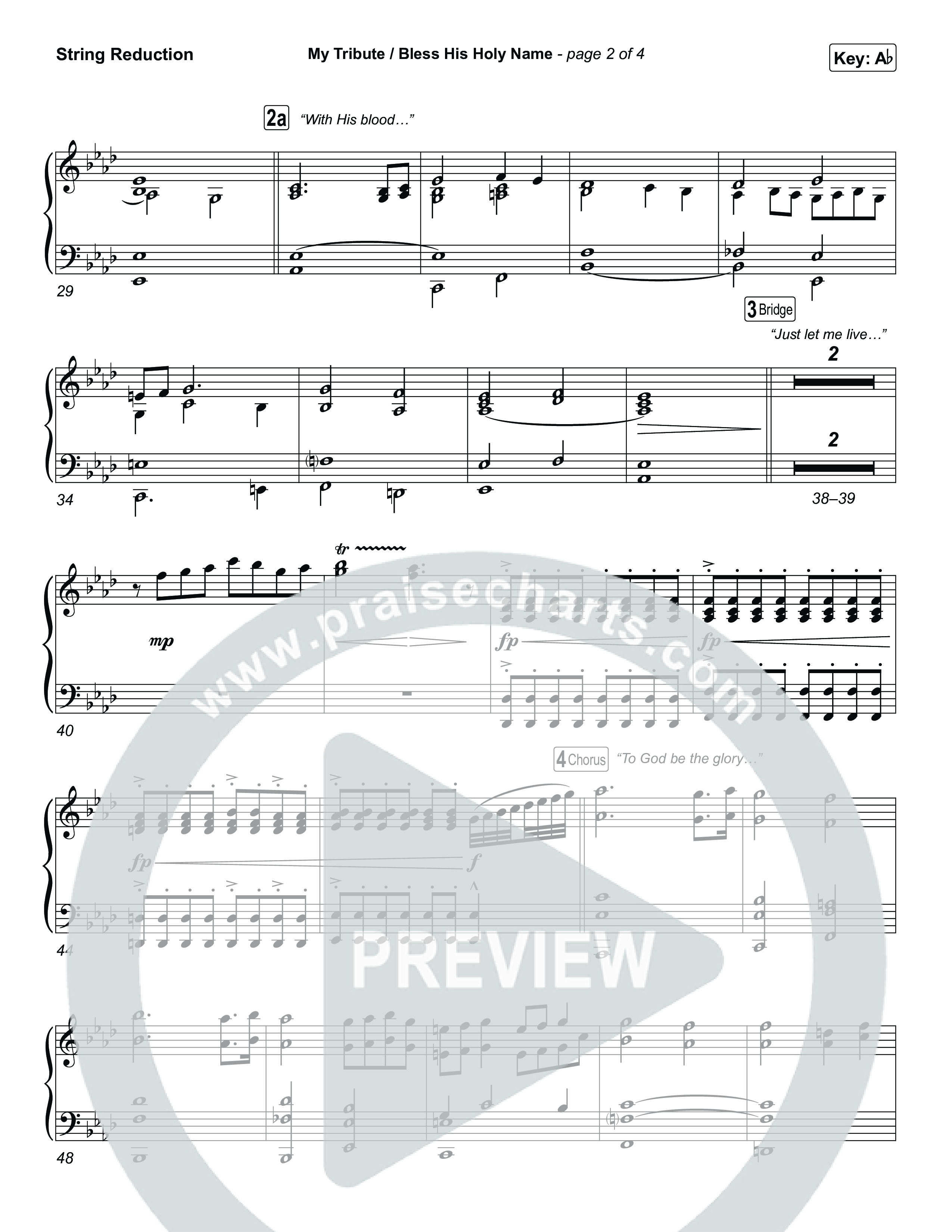 My Tribute / Bless His Holy Name (Choral/SATB) String Reduction (Brooke Voland / Arr. Travis Cottrell / Arr. Mason Brown)