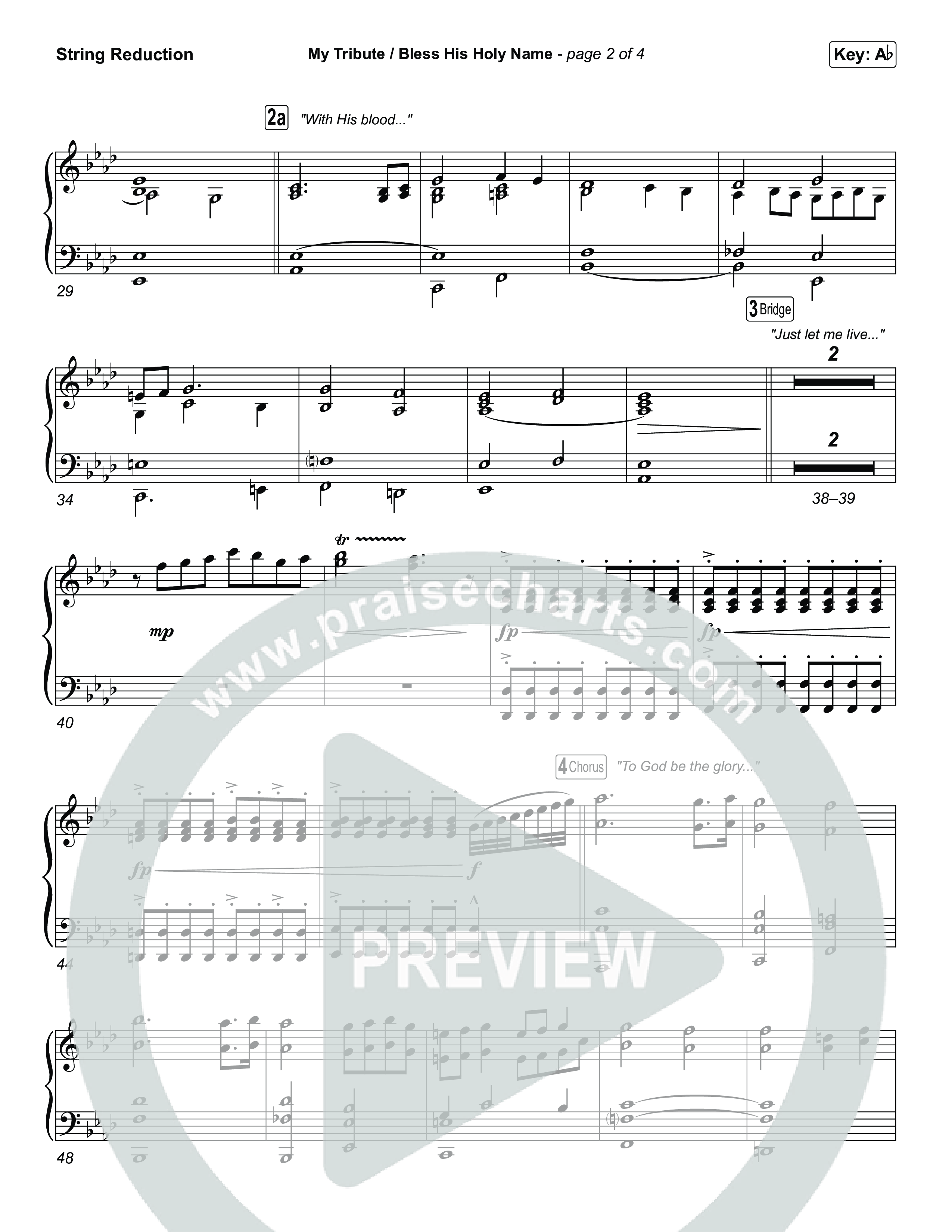 My Tribute / Bless His Holy Name (Choral/SATB) String Reduction (Brooke Voland / Arr. Travis Cottrell / Arr. Mason Brown)