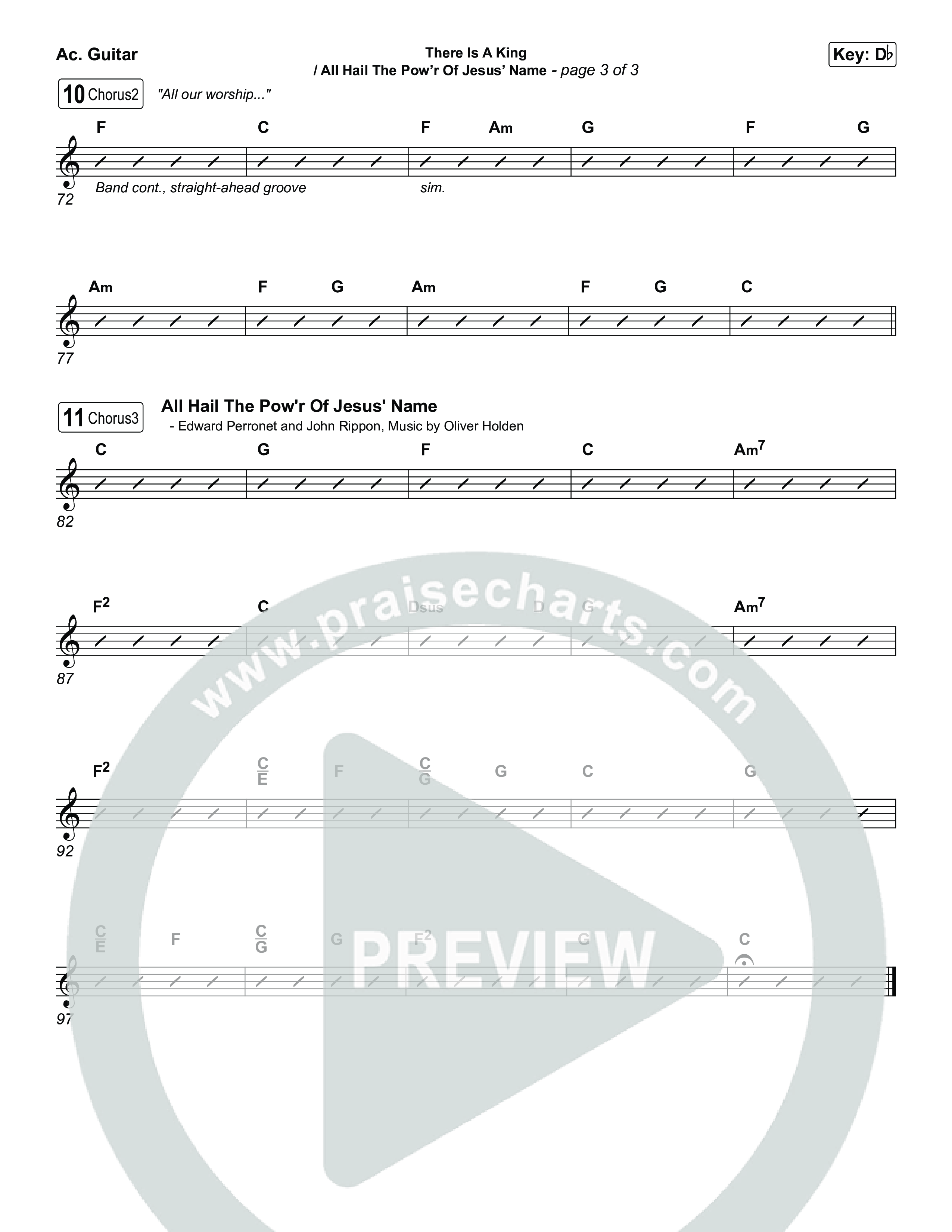 There Is A King / All Hail The Pow'r Of Jesus' Name (Choral/SATB) Acoustic Guitar (Travis Cottrell / Arr. Mason Brown)