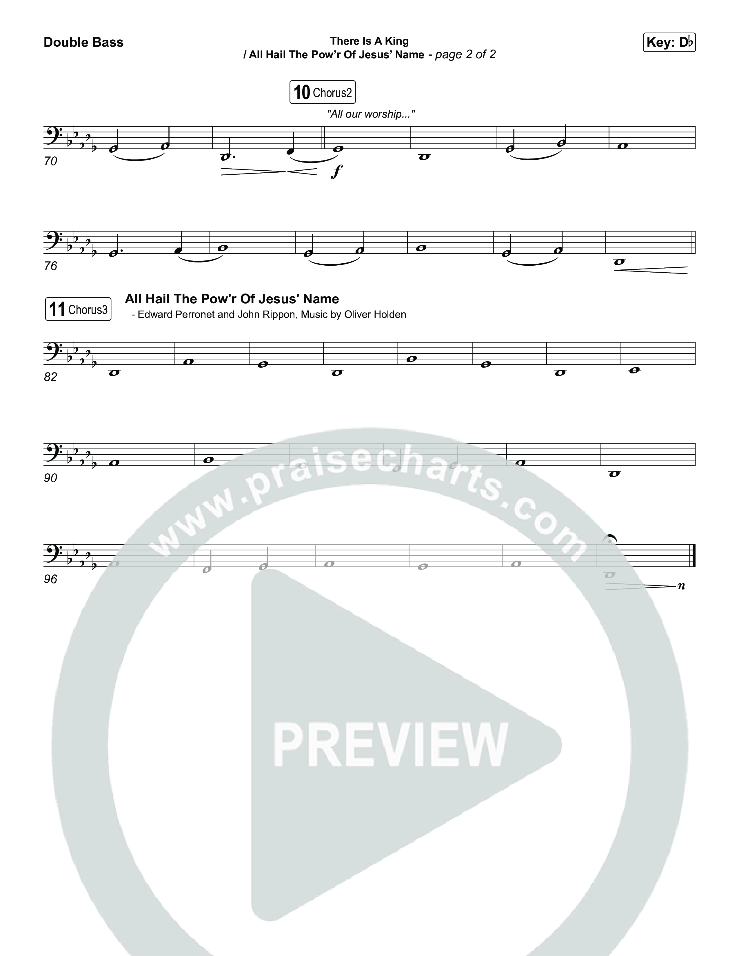 There Is A King / All Hail The Pow'r Of Jesus' Name (Choral/SATB) String Bass (Travis Cottrell / Arr. Mason Brown)