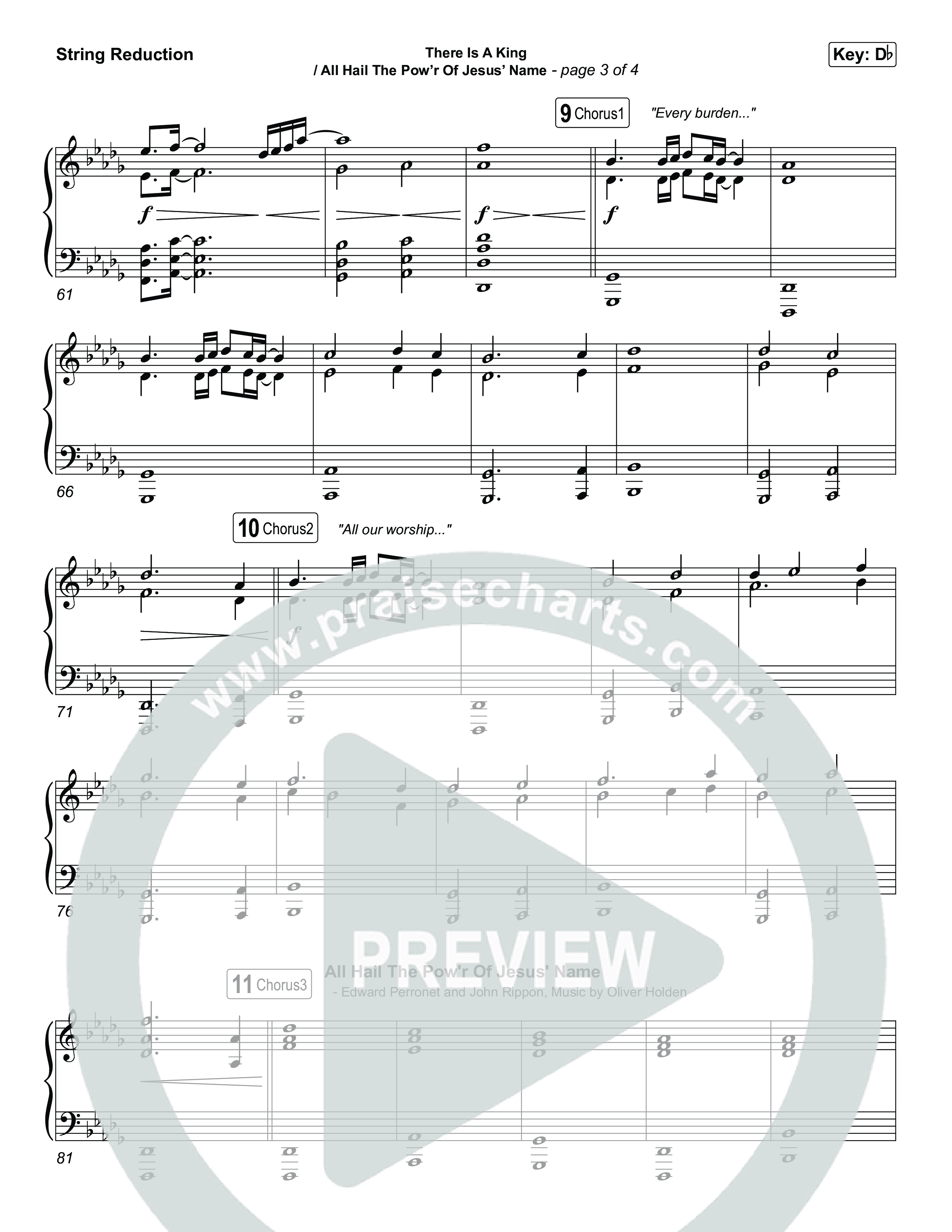 There Is A King / All Hail The Pow'r Of Jesus' Name (Choral/SATB) String Reduction (Travis Cottrell / Arr. Mason Brown)