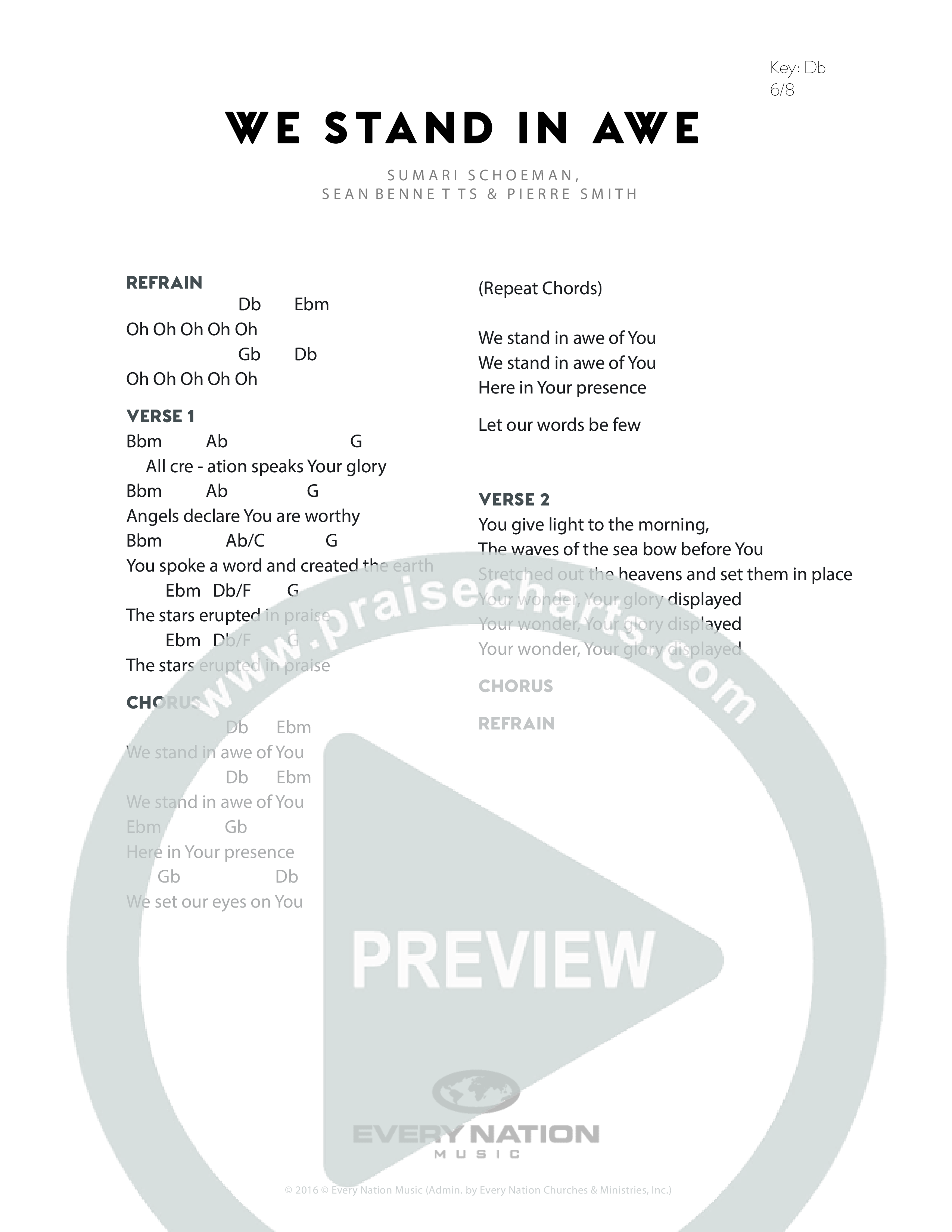 We Stand In Awe Chord Chart (Every Nation Music)