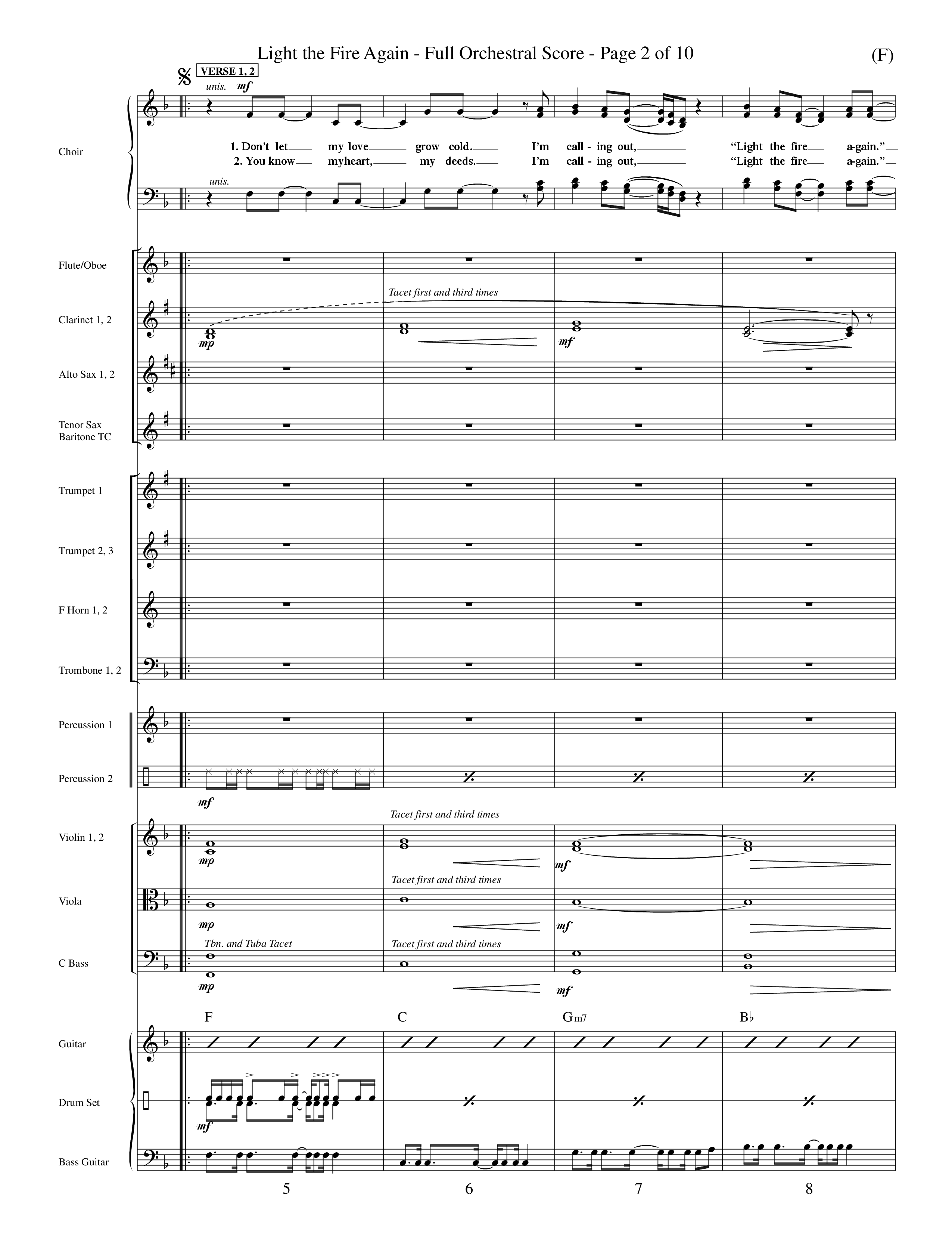 Light The Fire Again (Choral Anthem SATB) Orchestration (Word Music Choral / Orch. Jim Gray)