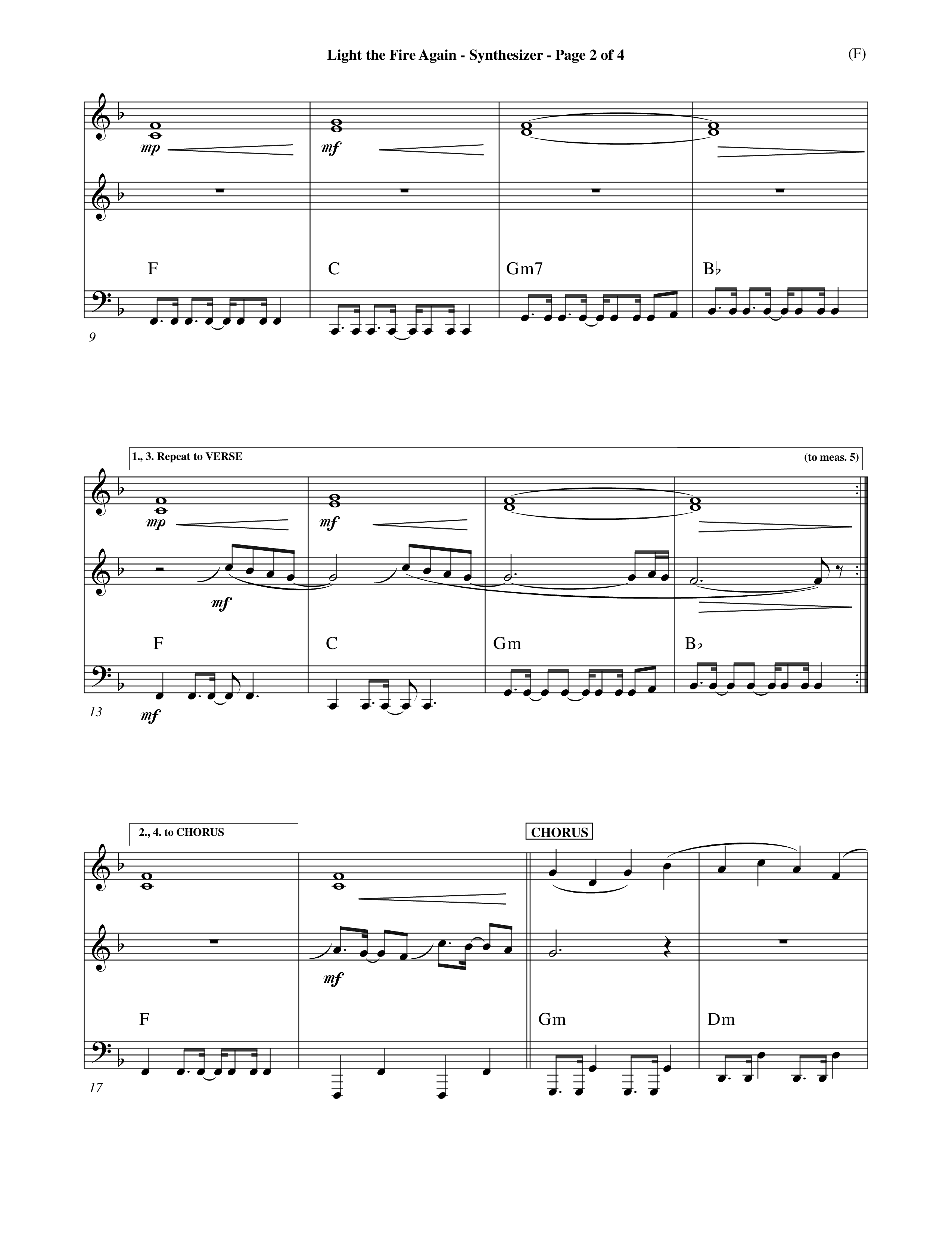 Light The Fire Again (Choral Anthem SATB) Synth (Word Music Choral / Orch. Jim Gray)