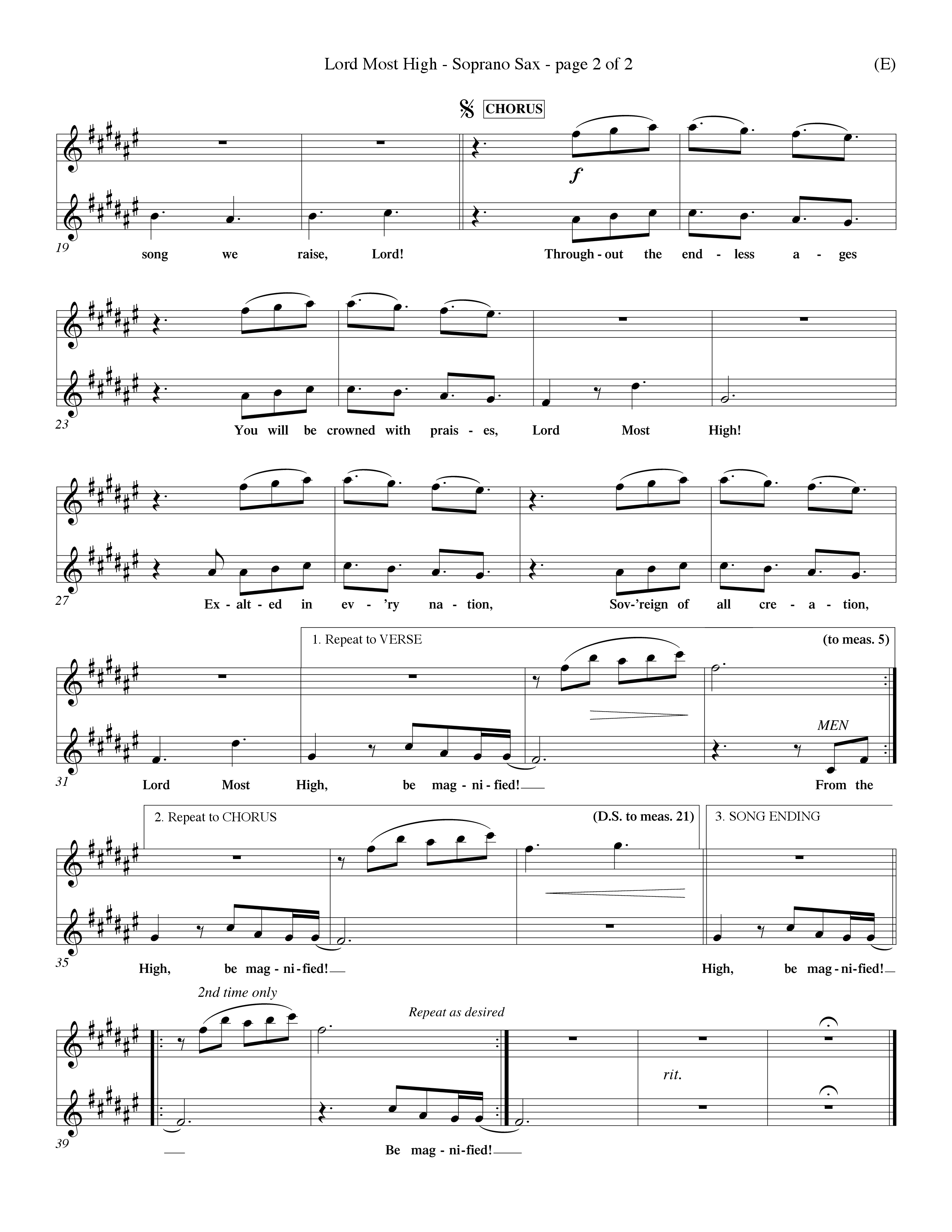 Lord Most High (Choral Anthem SATB) Saxophone (Word Music Choral / Orch. Dave Williamson)