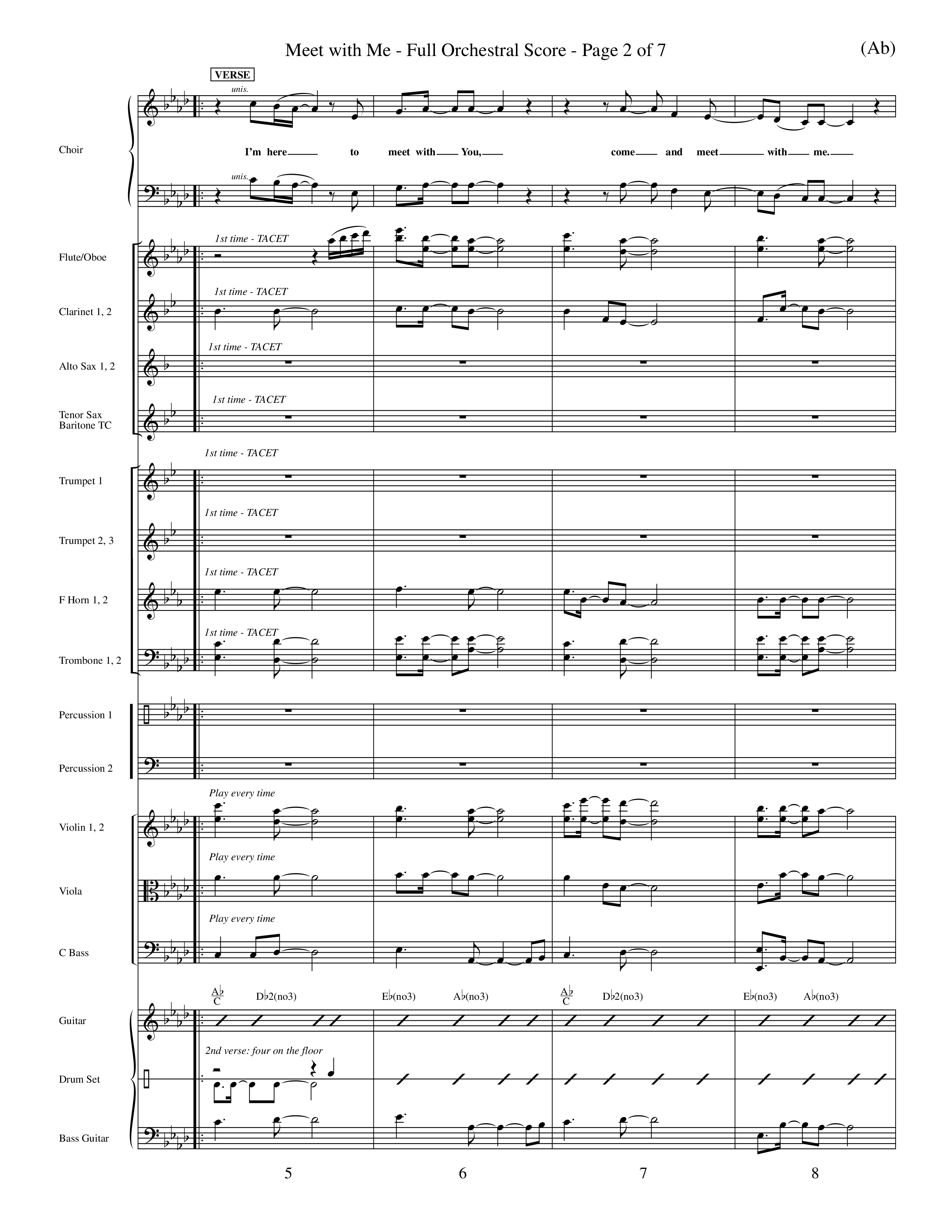Meet With Me (Choral Anthem SATB) Orchestration (Word Music Choral / Orch. Paul Nelson)
