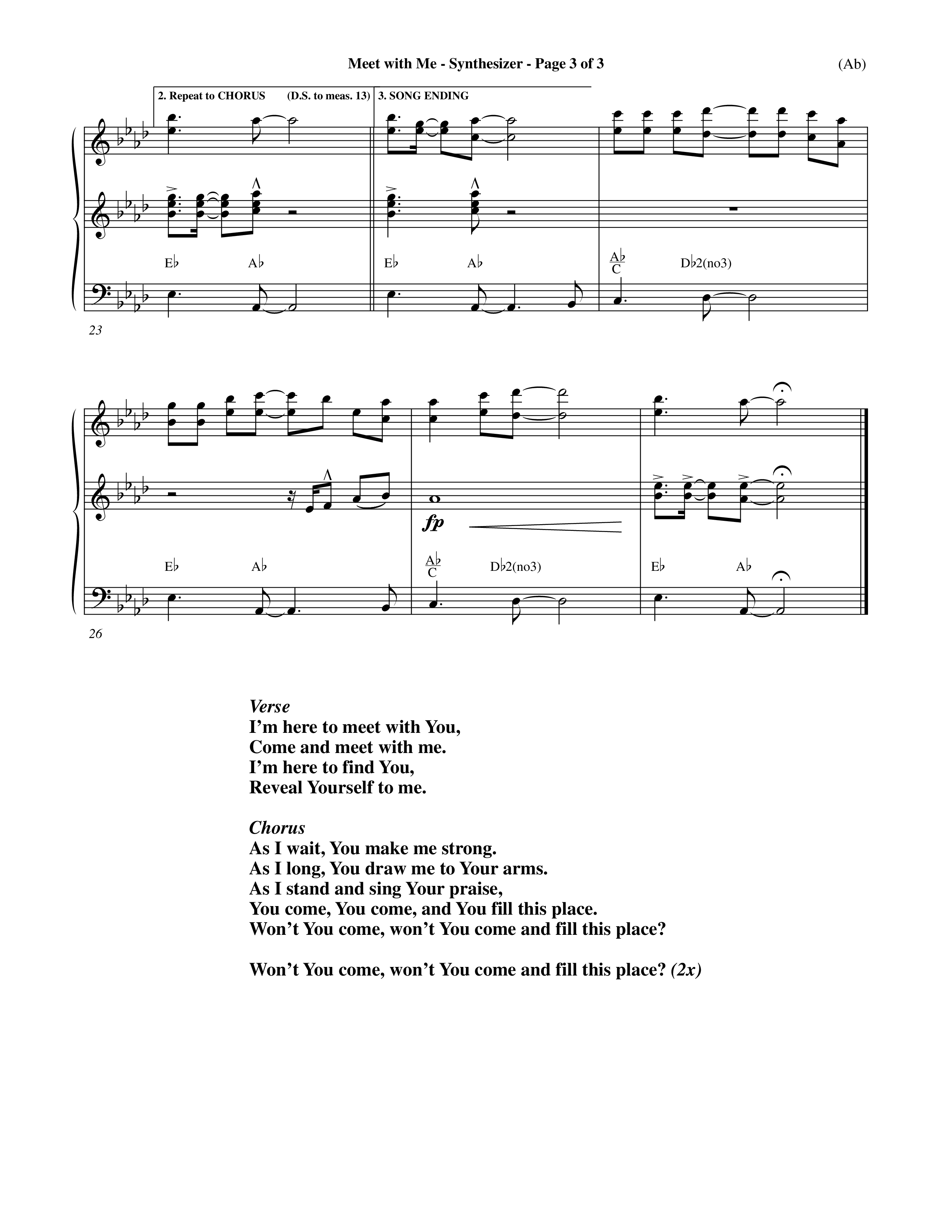 Meet With Me (Choral Anthem SATB) Synth (Word Music Choral / Orch. Paul Nelson)
