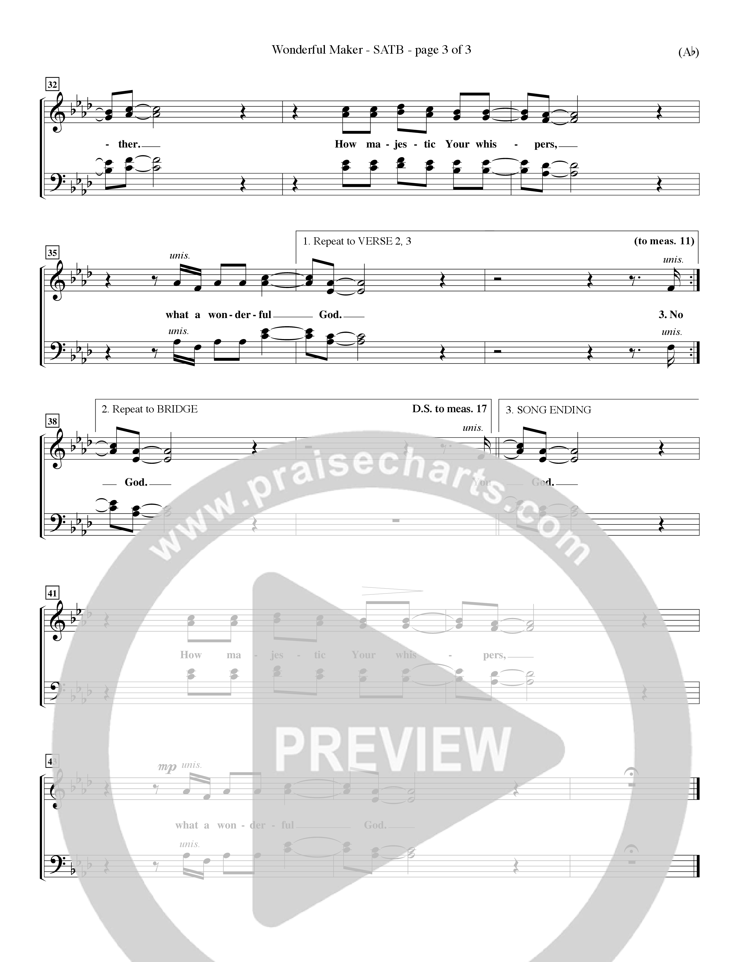 Wonderful Maker (Choral Anthem SATB) Choir Sheet (SATB) (Word Music Choral / Orch. David Winkler)