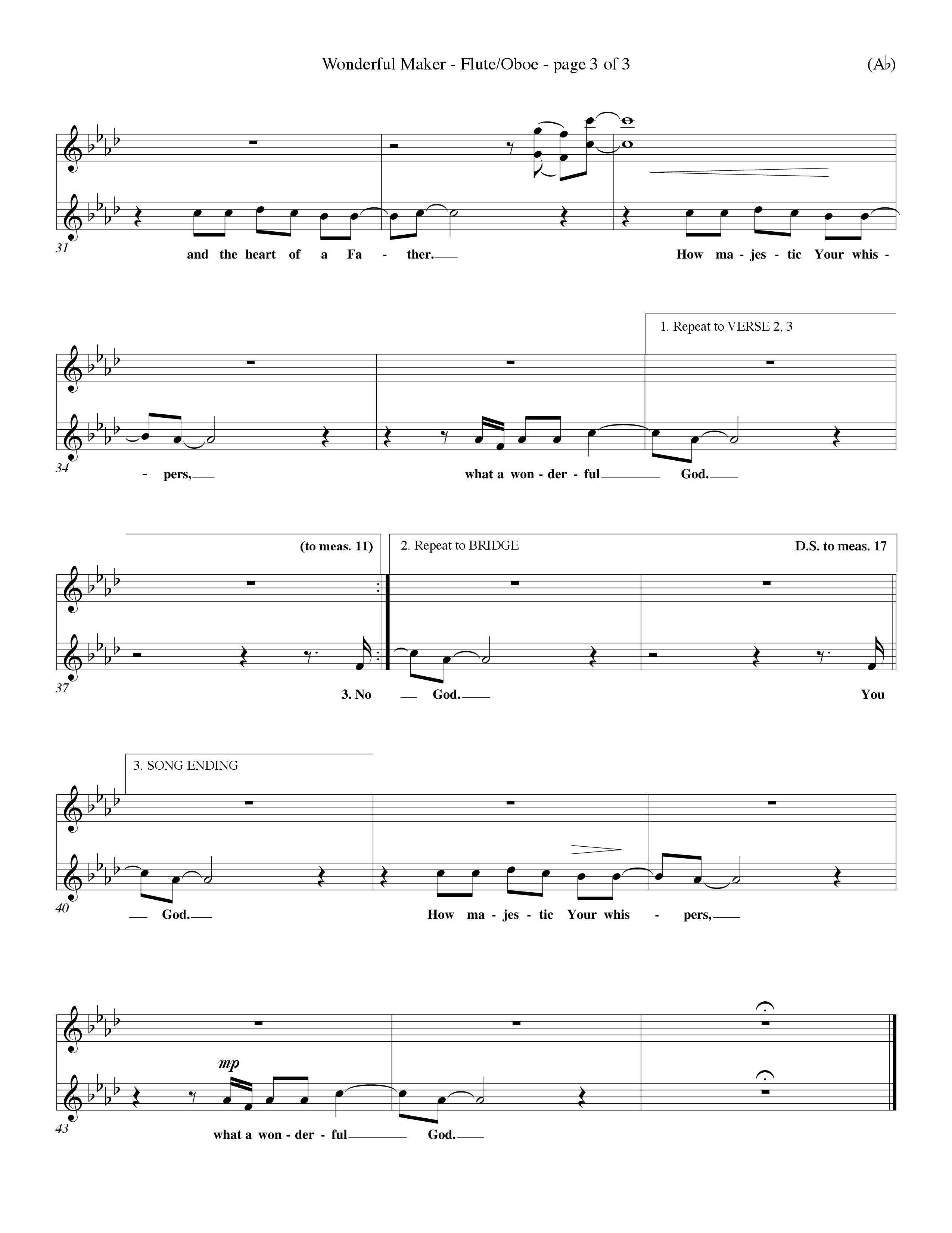 Wonderful Maker (Choral Anthem SATB) Flute/Oboe (Word Music Choral / Orch. David Winkler)