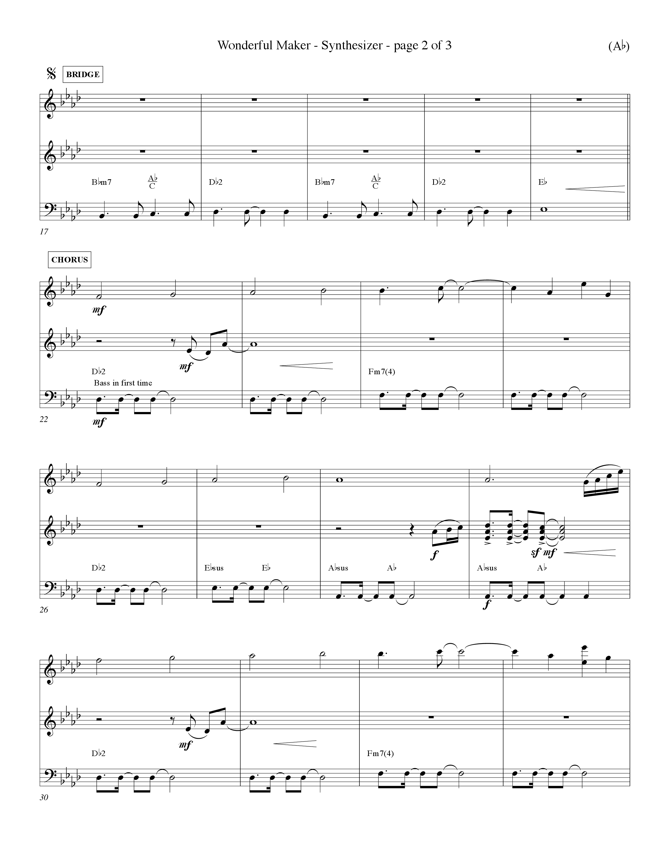Wonderful Maker (Choral Anthem SATB) Synth (Word Music Choral / Orch. David Winkler)