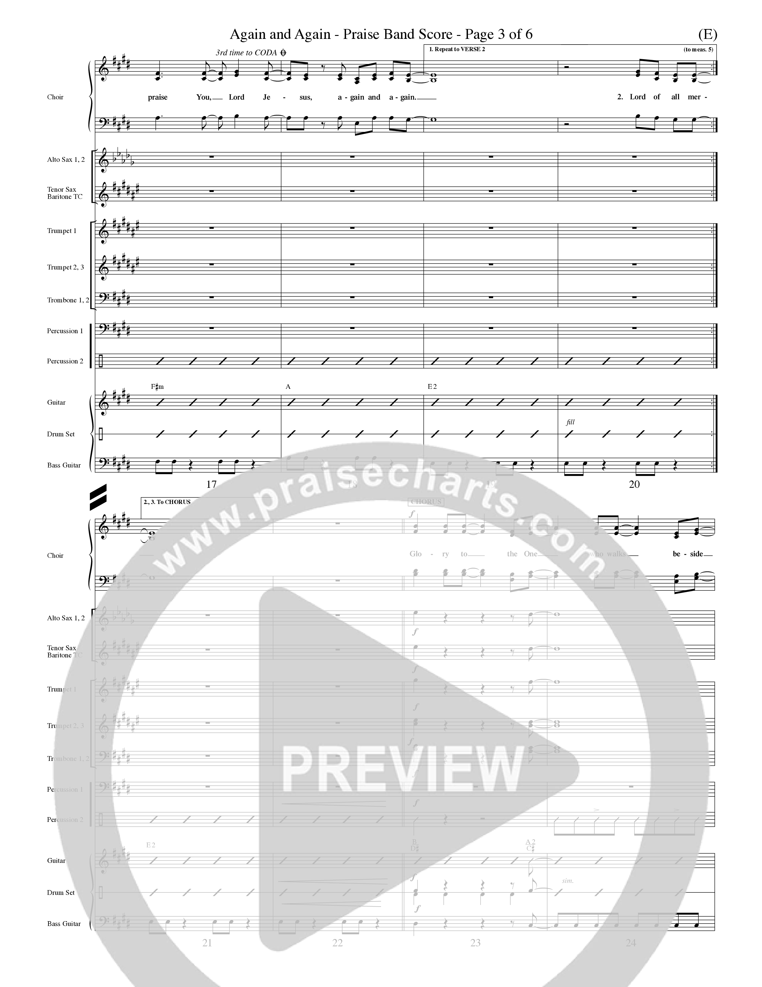 Again And Again (Choral Anthem SATB) Conductor's Score (Word Music Choral / Orch. Dave Williamson)