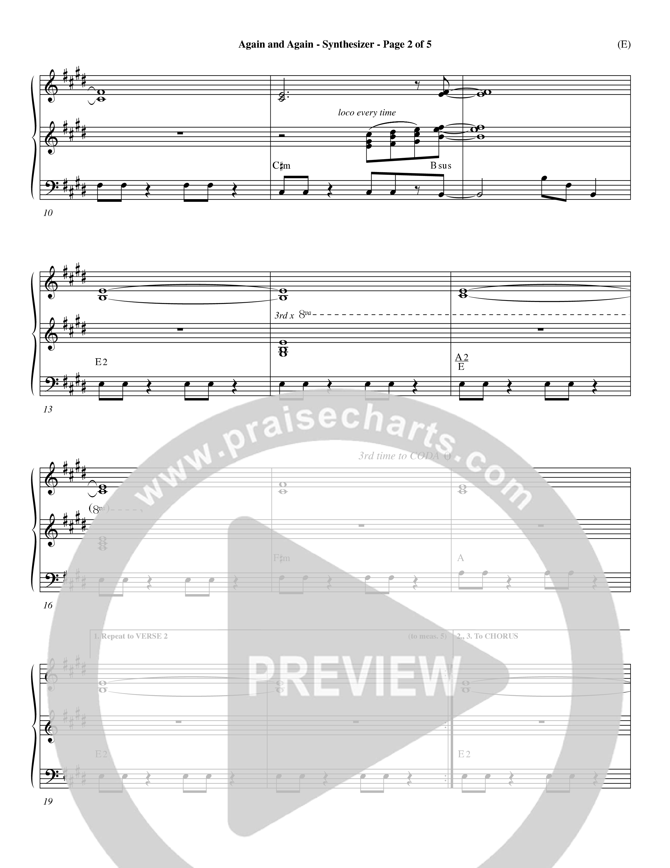 Again And Again (Choral Anthem SATB) Synth (Word Music Choral / Orch. Dave Williamson)