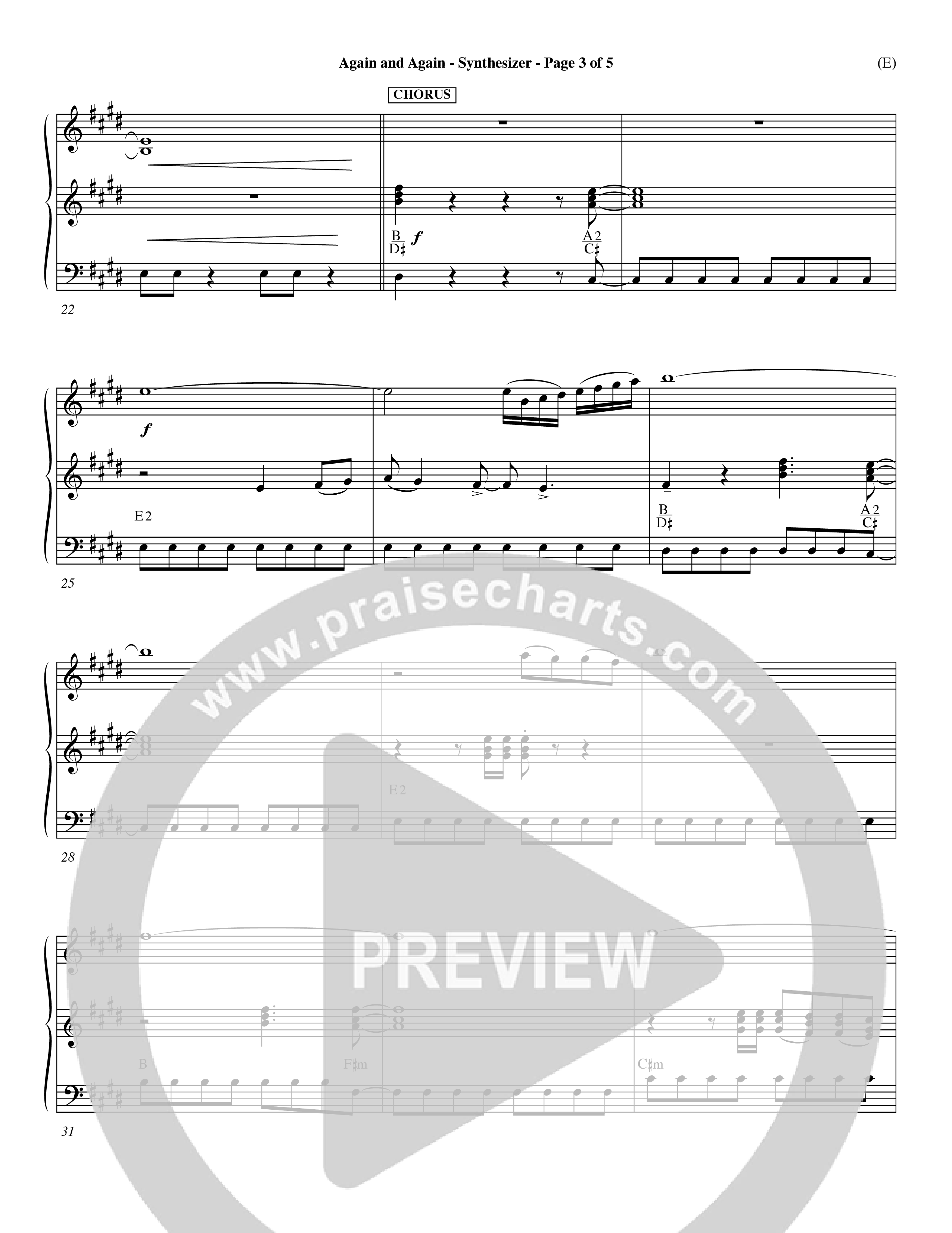 Again And Again (Choral Anthem SATB) Synth (Word Music Choral / Orch. Dave Williamson)