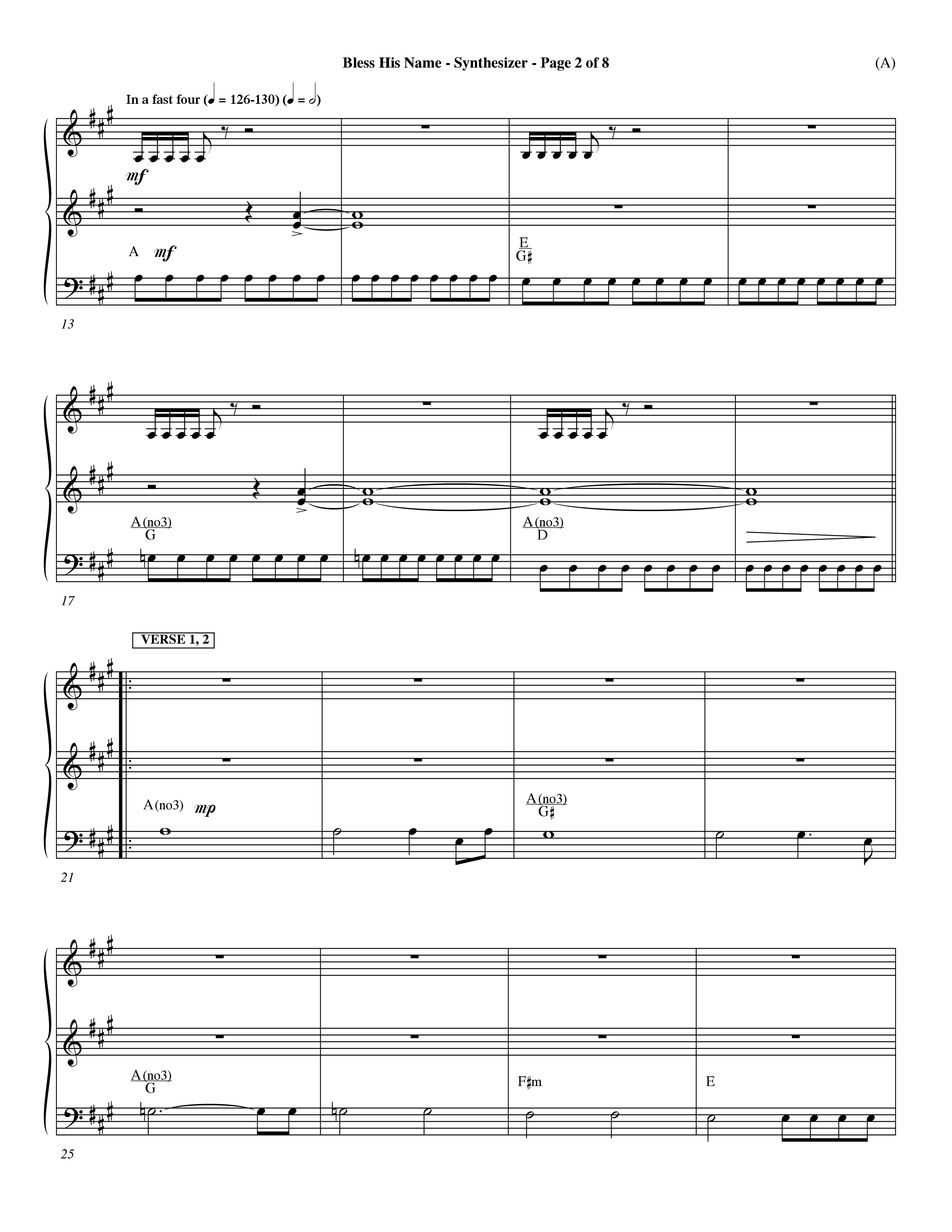 Bless His Name (Choral Anthem SATB) Synth (Word Music Choral / Orch. Dave Williamson)