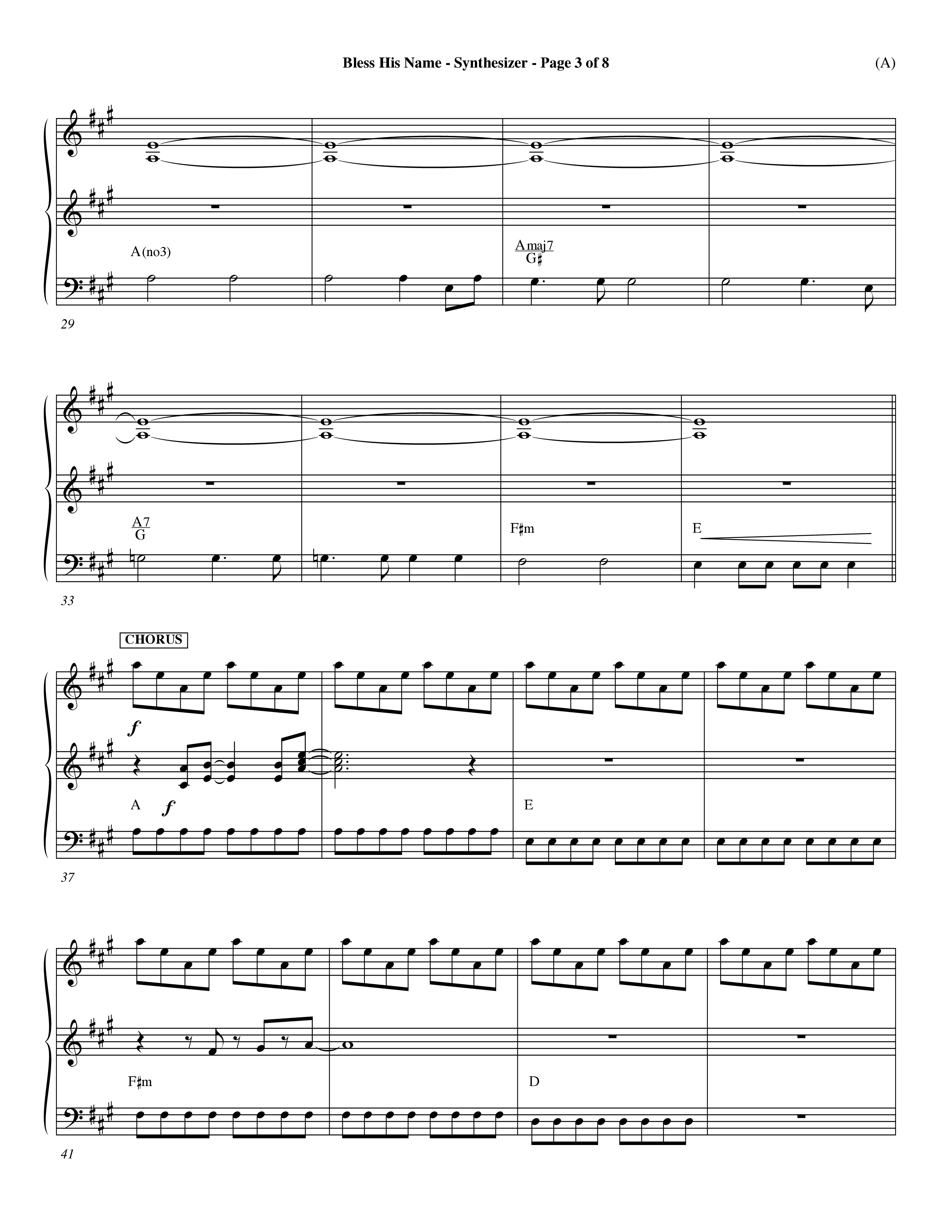 Bless His Name (Choral Anthem SATB) Synth (Word Music Choral / Orch. Dave Williamson)