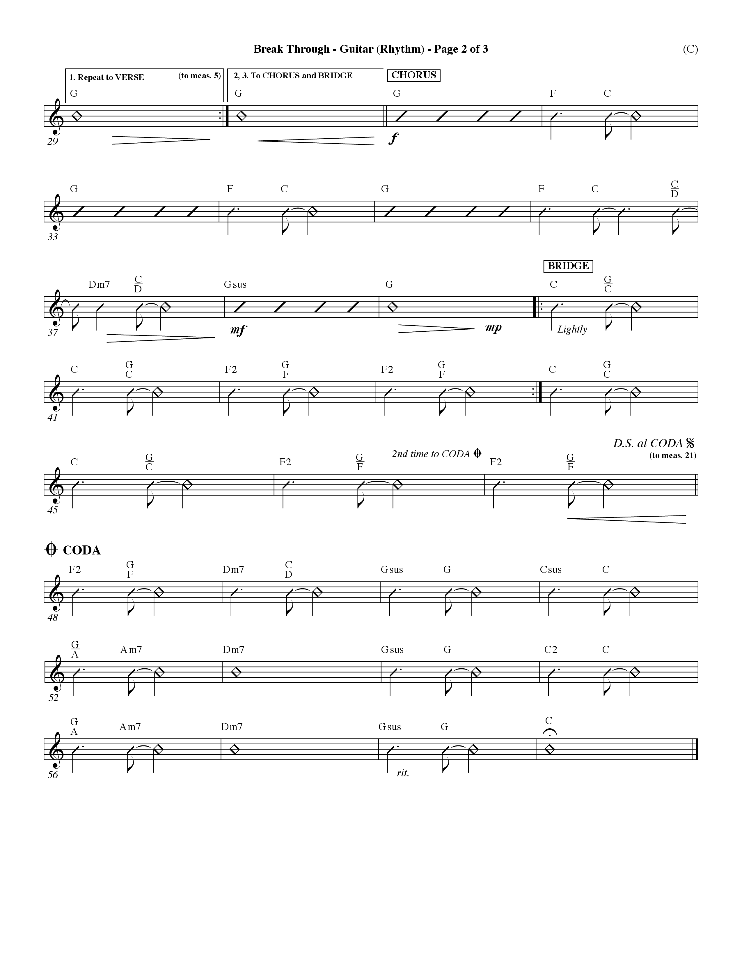Break Through (Choral Anthem SATB) Acoustic Guitar (Word Music Choral / Orch. Dave Williamson)