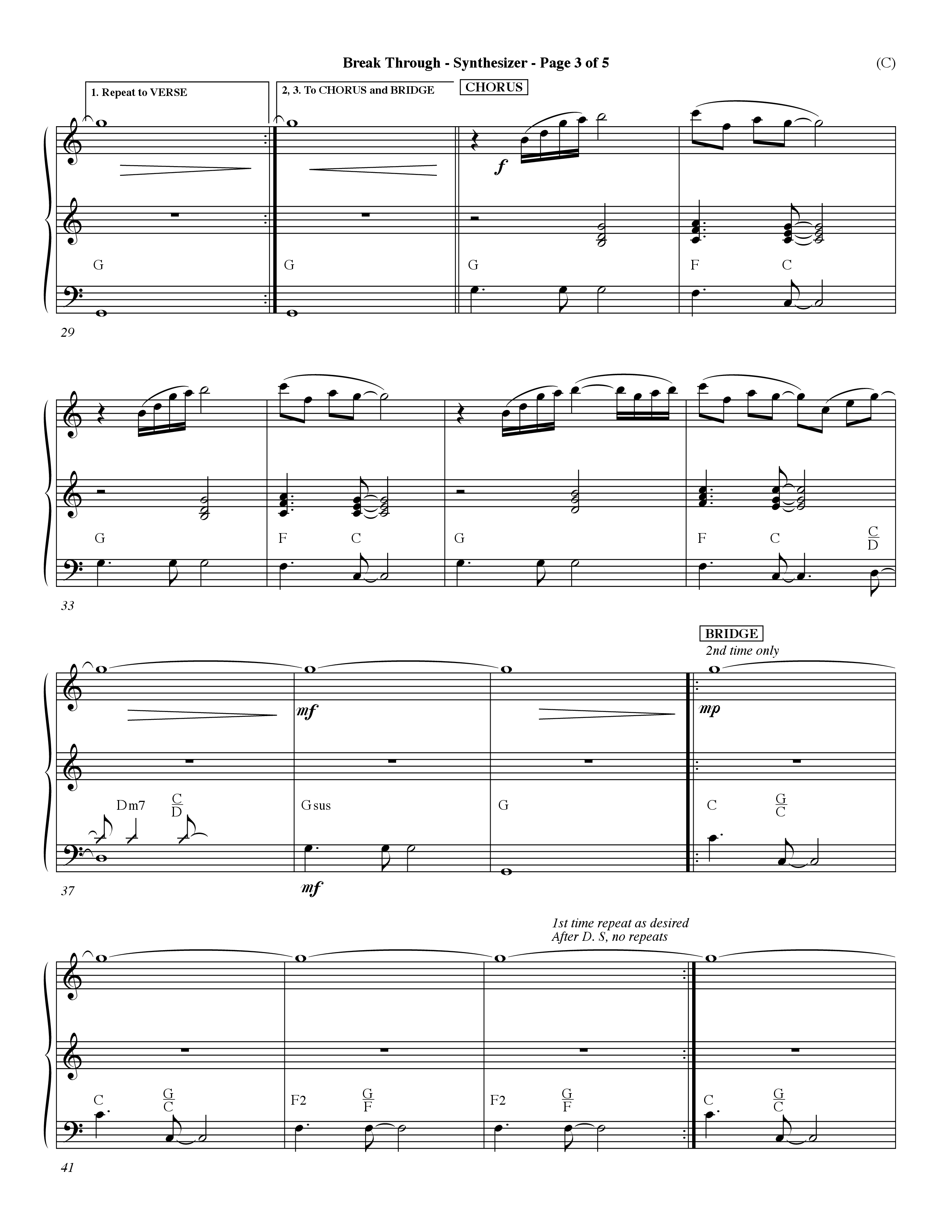 Break Through (Choral Anthem SATB) Synth (Word Music Choral / Orch. Dave Williamson)