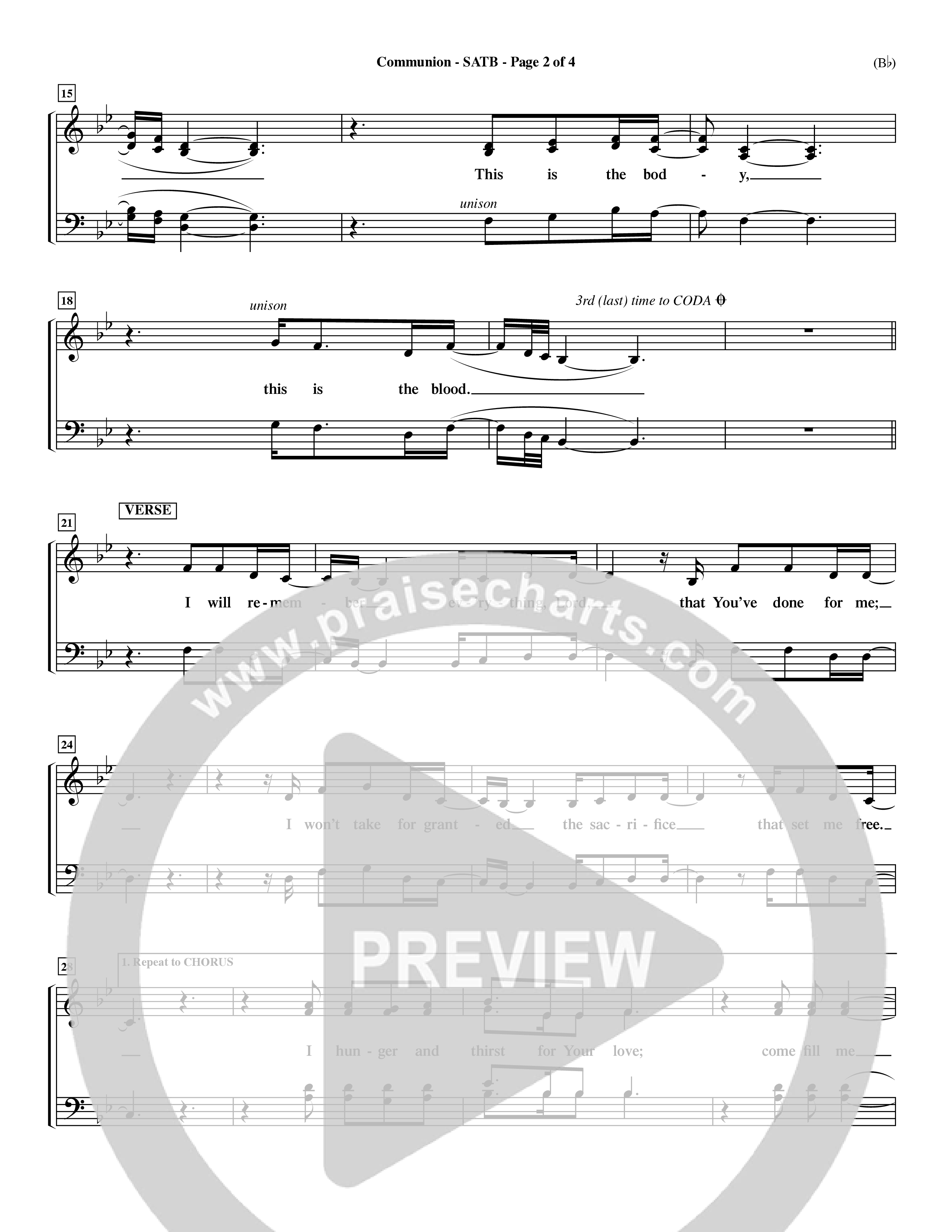Communion (Choral Anthem) Choir Sheet (SATB) (Word Music Choral / Orch. Dave Williamson)