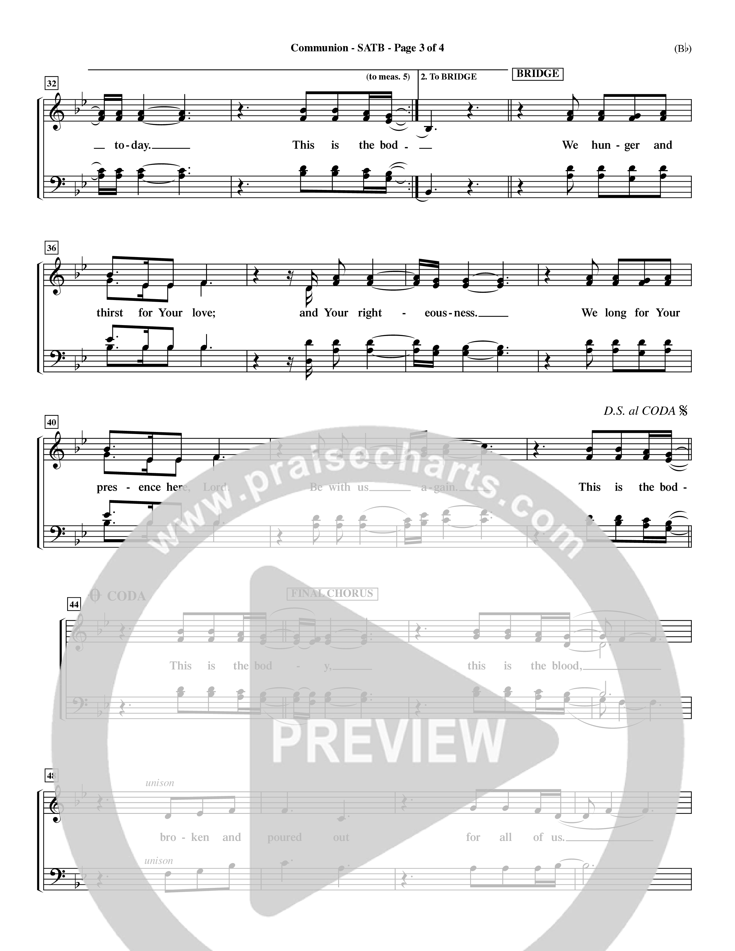 Communion (Choral Anthem) Choir Sheet (SATB) (Word Music Choral / Orch. Dave Williamson)