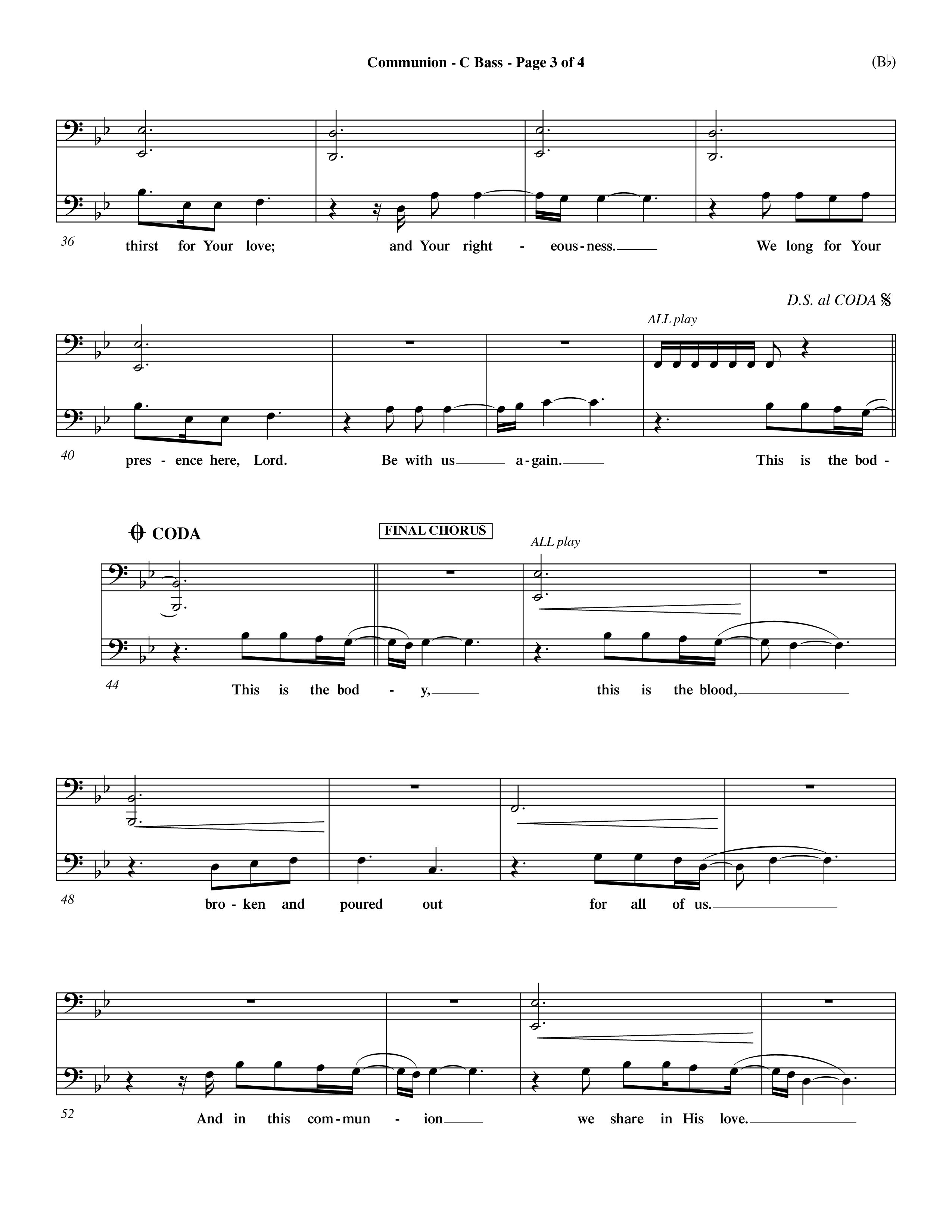 Communion (Choral Anthem) Contrabass (Word Music Choral / Orch. Dave Williamson)