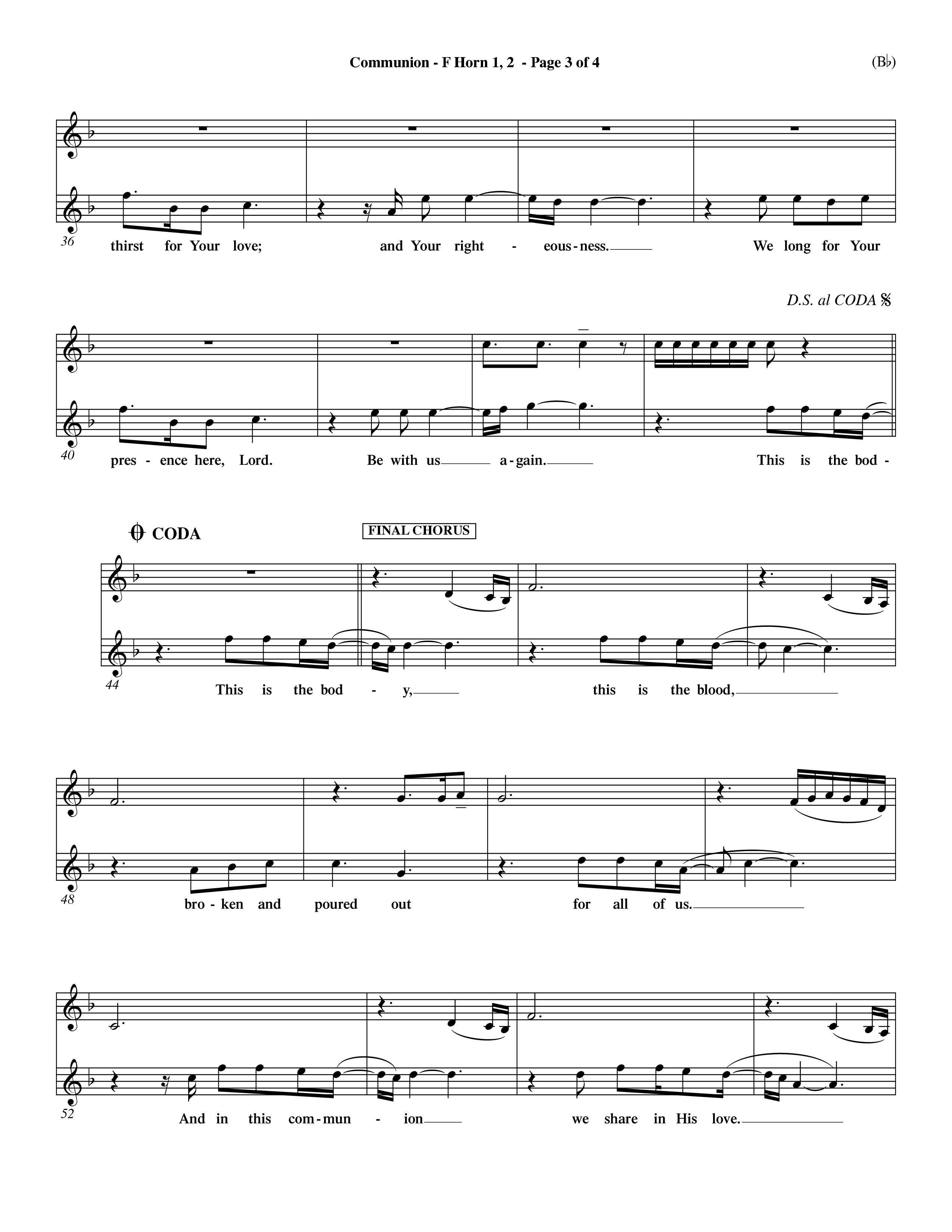 Communion (Choral Anthem) French Horn (Word Music Choral / Orch. Dave Williamson)