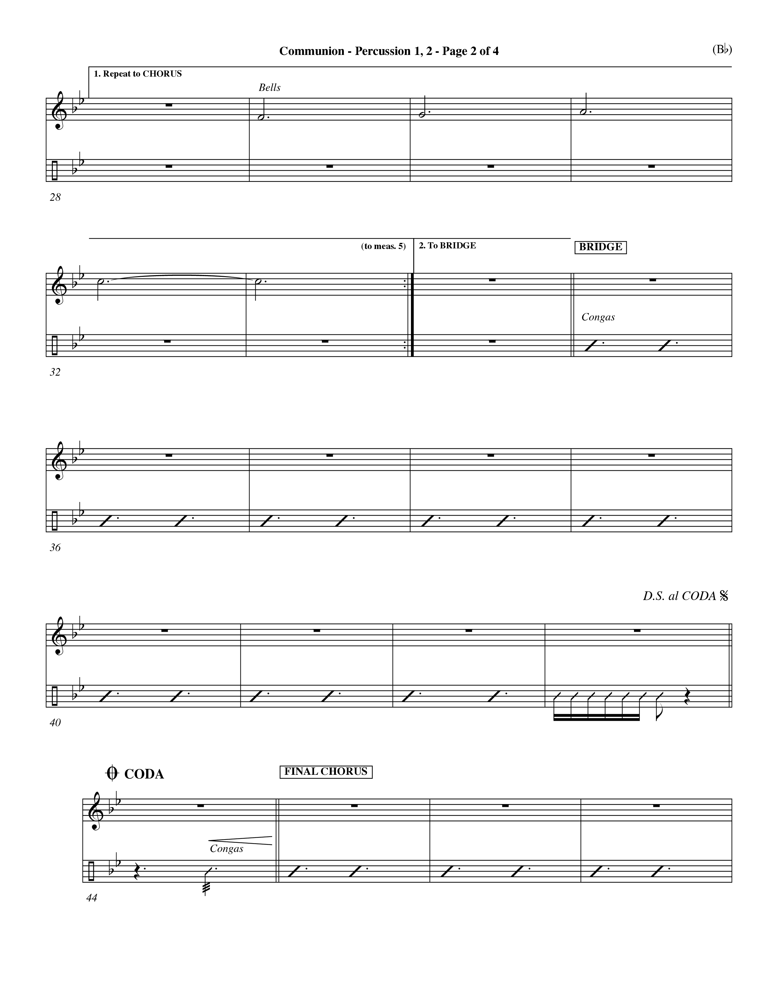 Communion (Choral Anthem) Percussion 1/2 (Word Music Choral / Orch. Dave Williamson)
