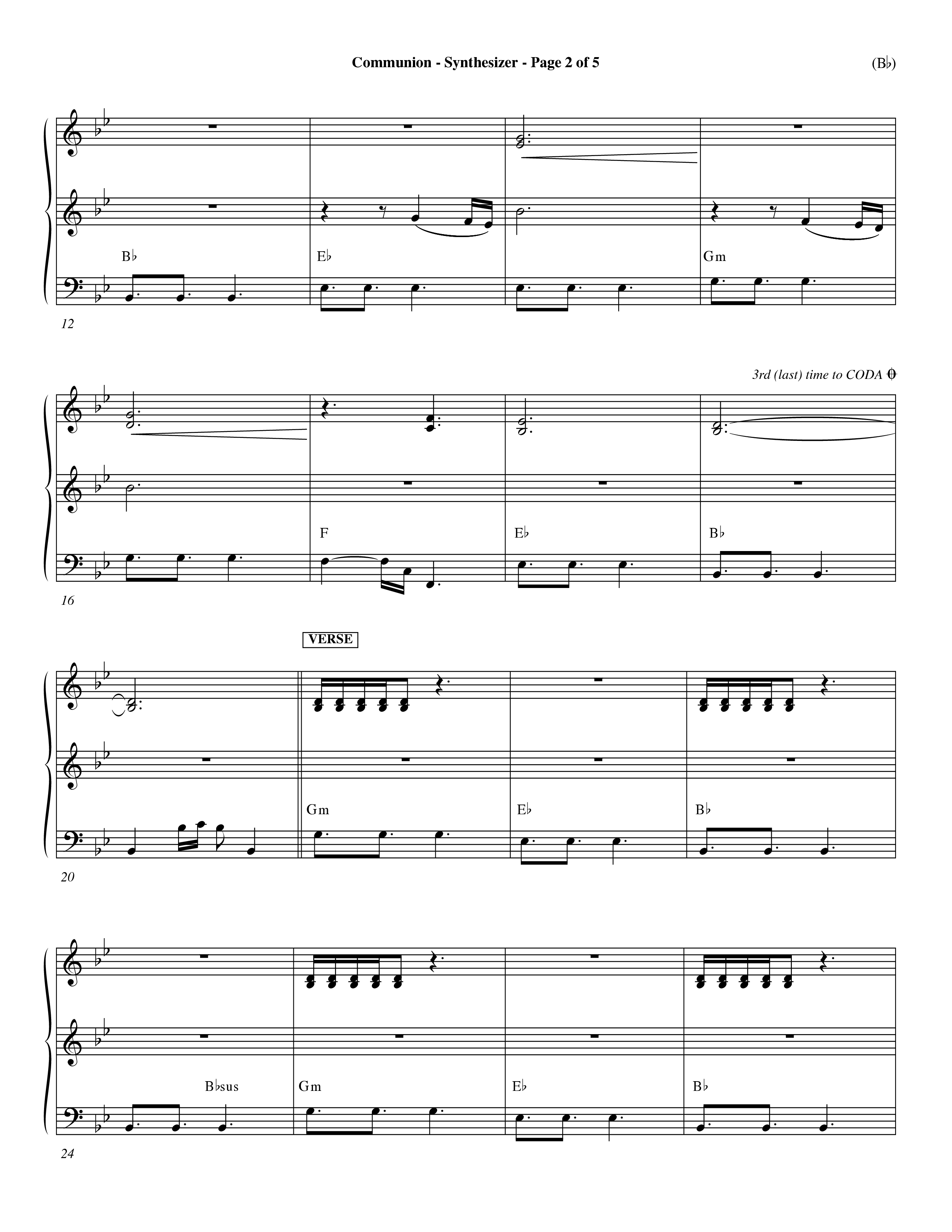 Communion (Choral Anthem) Synth (Word Music Choral / Orch. Dave Williamson)