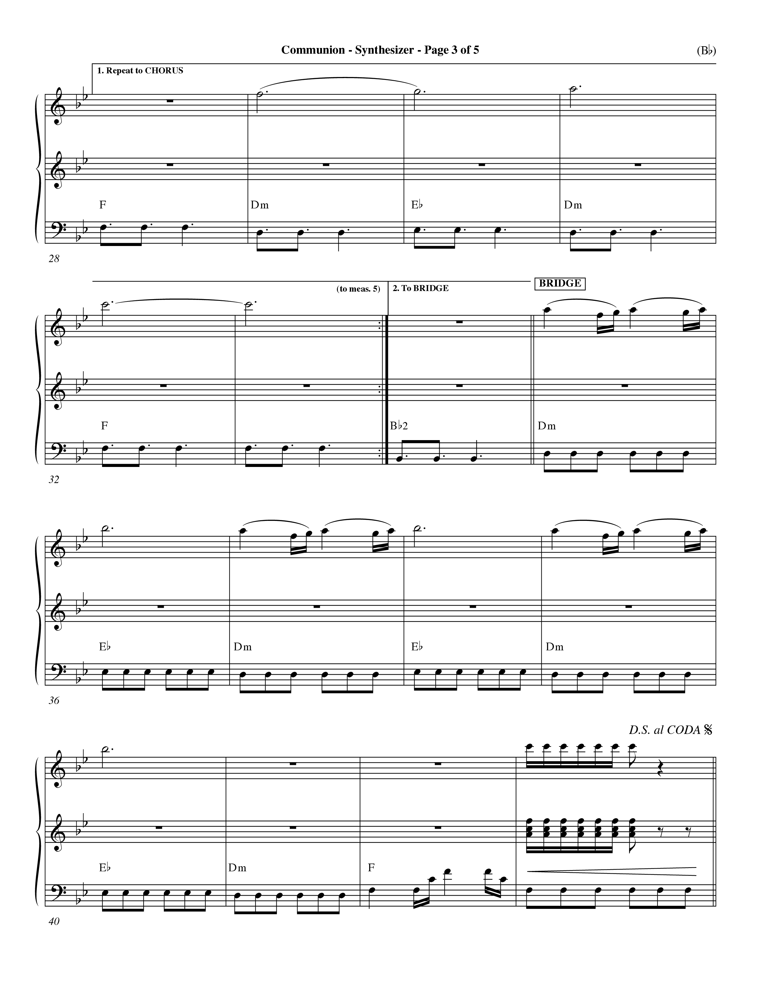 Communion (Choral Anthem) Synth (Word Music Choral / Orch. Dave Williamson)