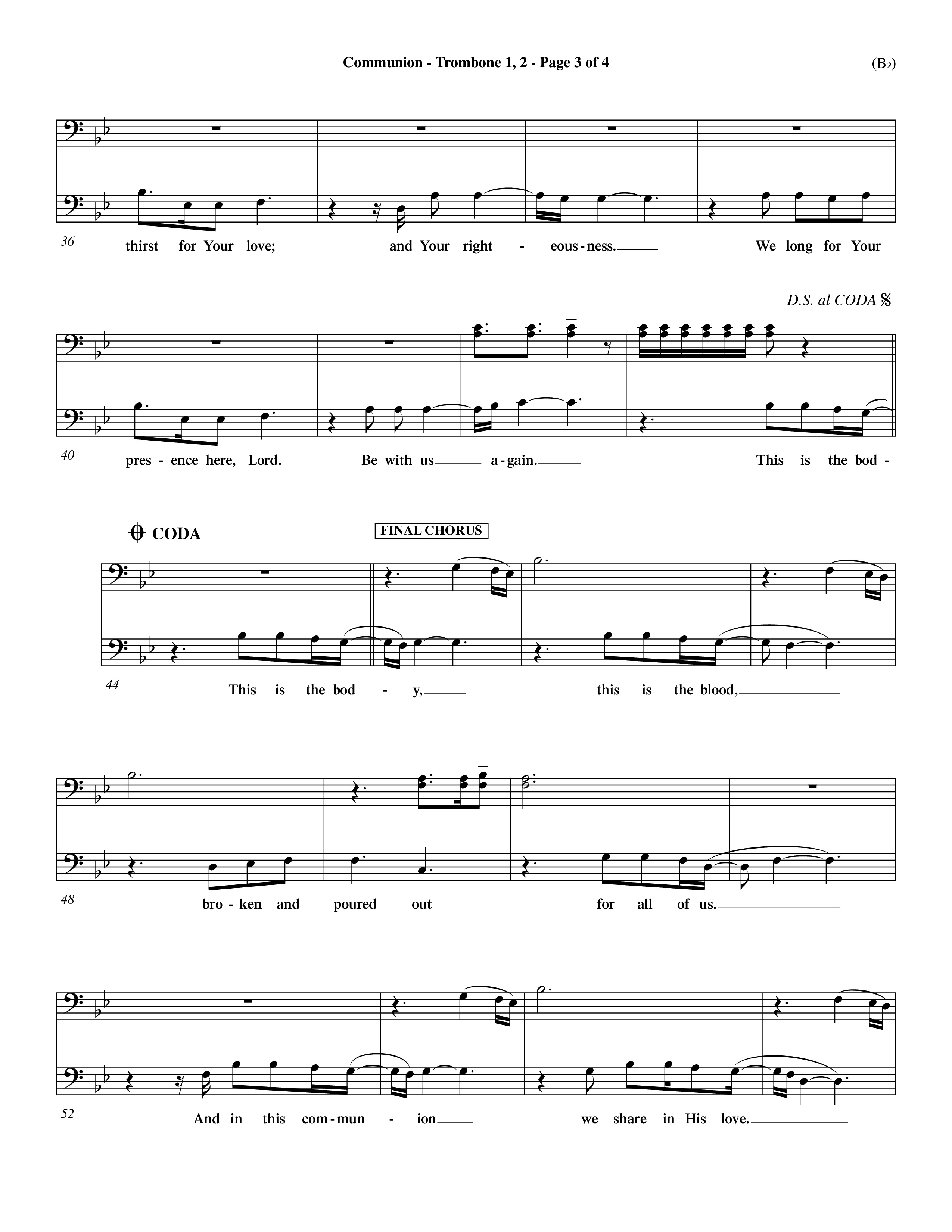 Communion (Choral Anthem) Trombone 1/2 (Word Music Choral / Orch. Dave Williamson)