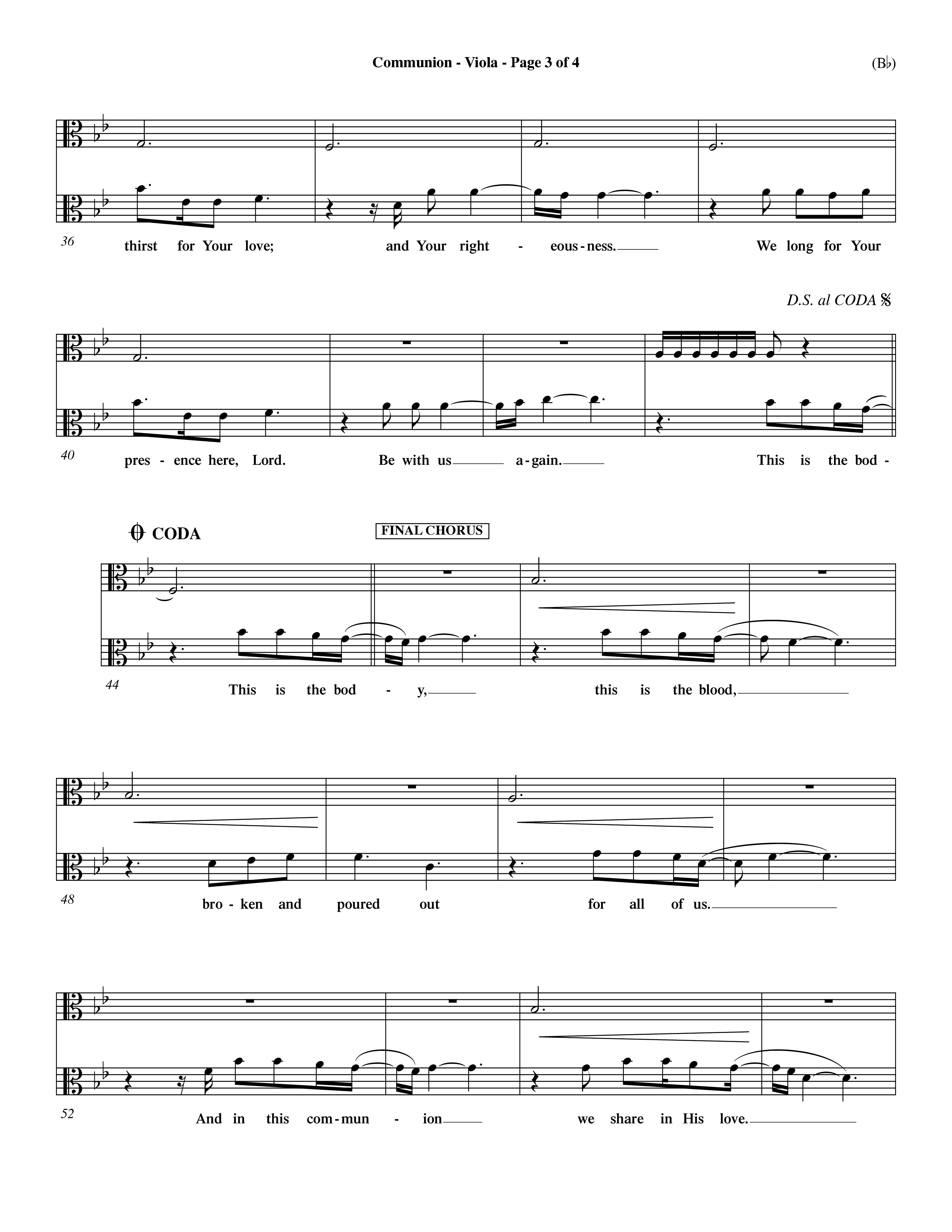 Communion (Choral Anthem) Viola (Word Music Choral / Orch. Dave Williamson)