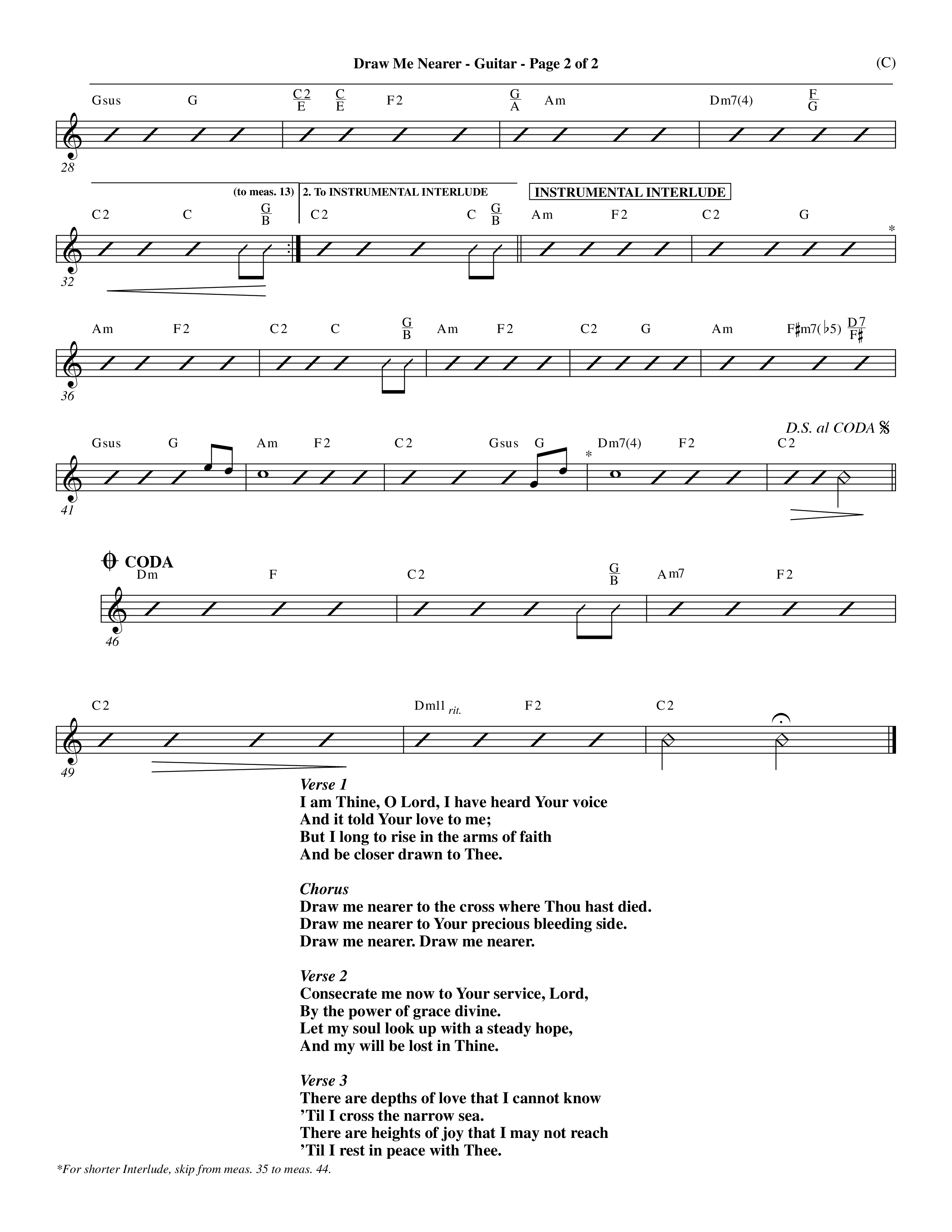 Draw Me Nearer (Choral Anthem SATB) Acoustic Guitar (Word Music Choral / Orch. Dave Williamson)