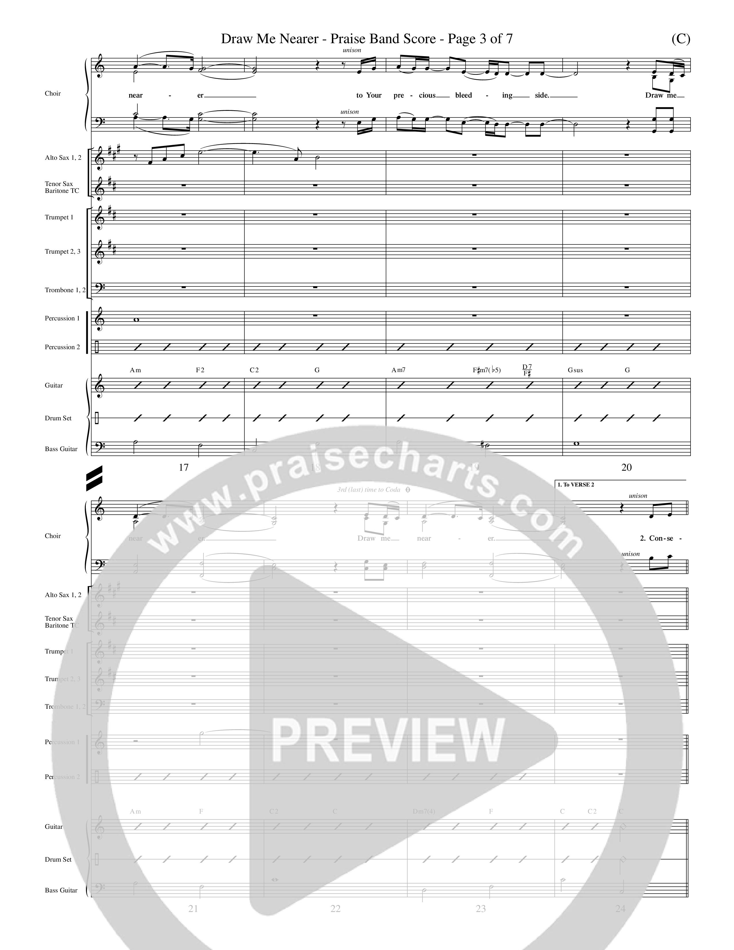 Draw Me Nearer (Choral Anthem SATB) Conductor's Score (Word Music Choral / Orch. Dave Williamson)