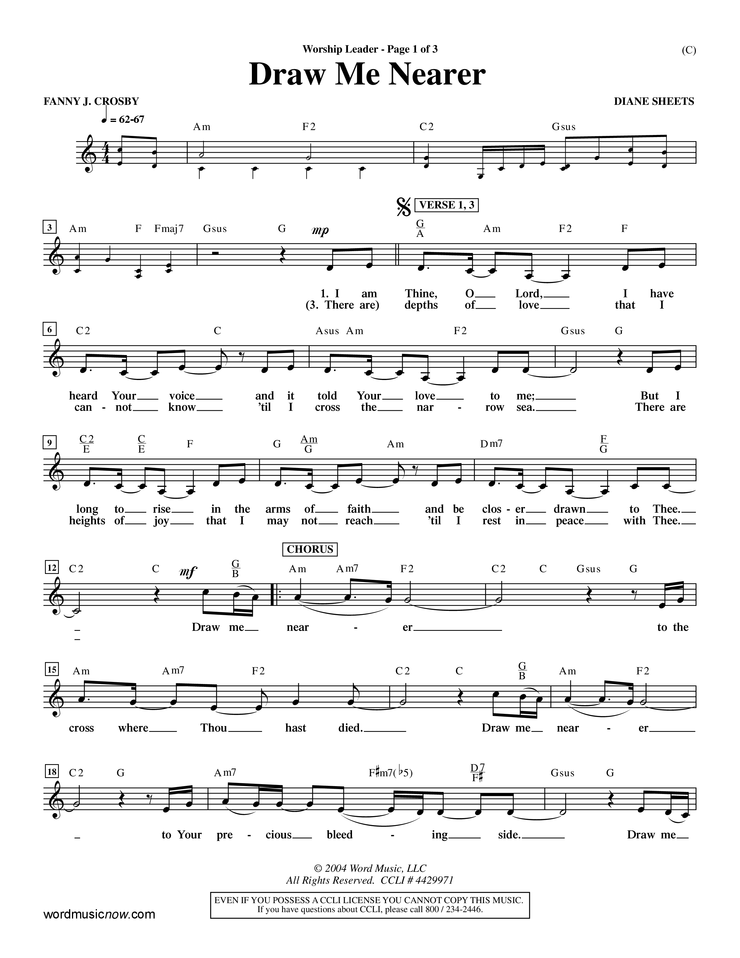 Draw Me Nearer (Choral Anthem SATB) Rhythm Pack (Word Music Choral / Orch. Dave Williamson)