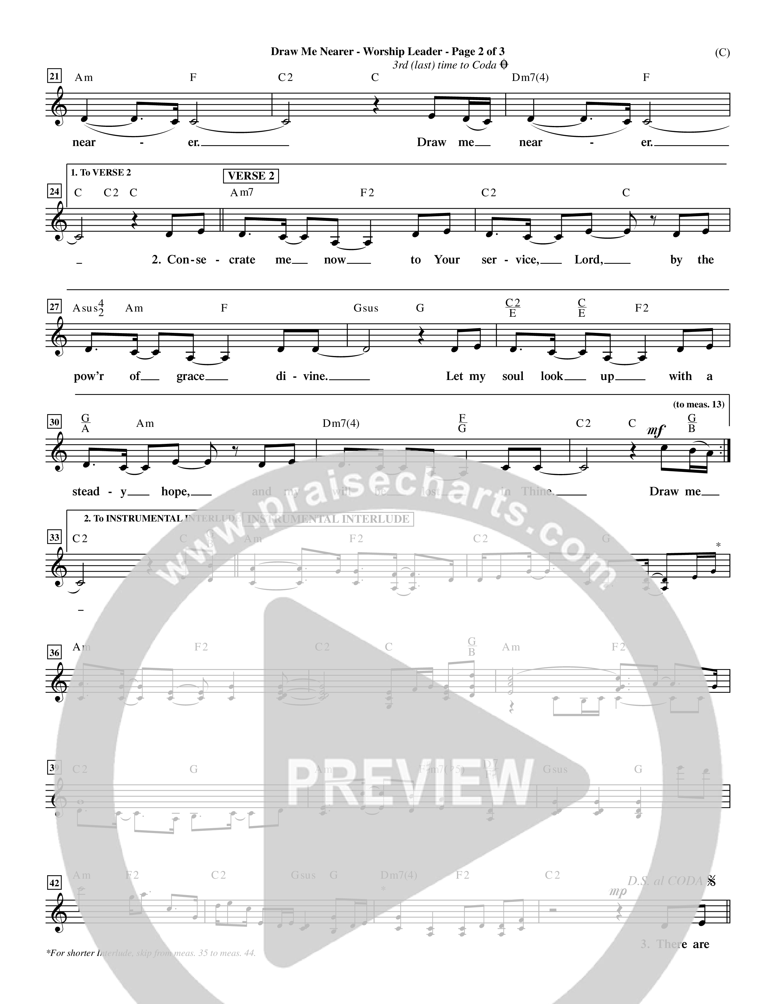 Draw Me Nearer (Choral Anthem SATB) Rhythm Pack (Word Music Choral / Orch. Dave Williamson)
