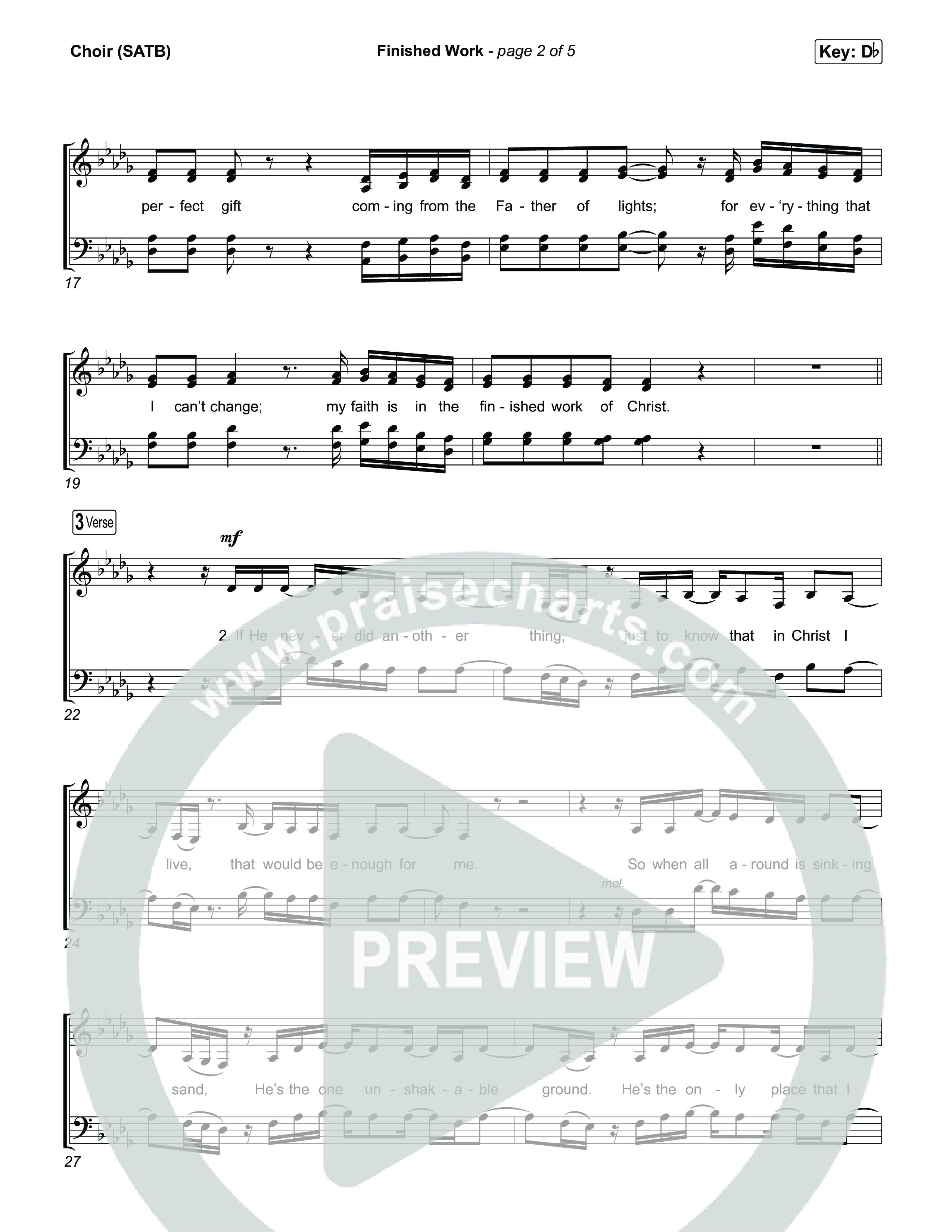 Finished Work Choir Sheet (SATB) (CXMMXNS / Matt Maher)