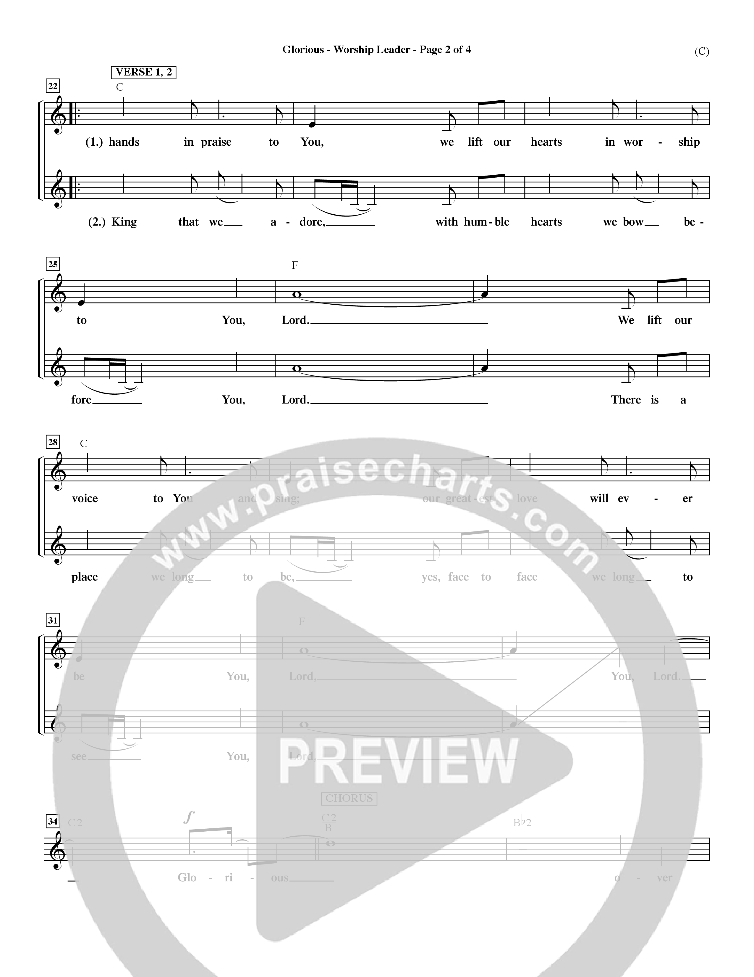 Glorious (Choral Anthem SATB) Rhythm Pack (Word Music Choral / Orch. Dave Williamson)