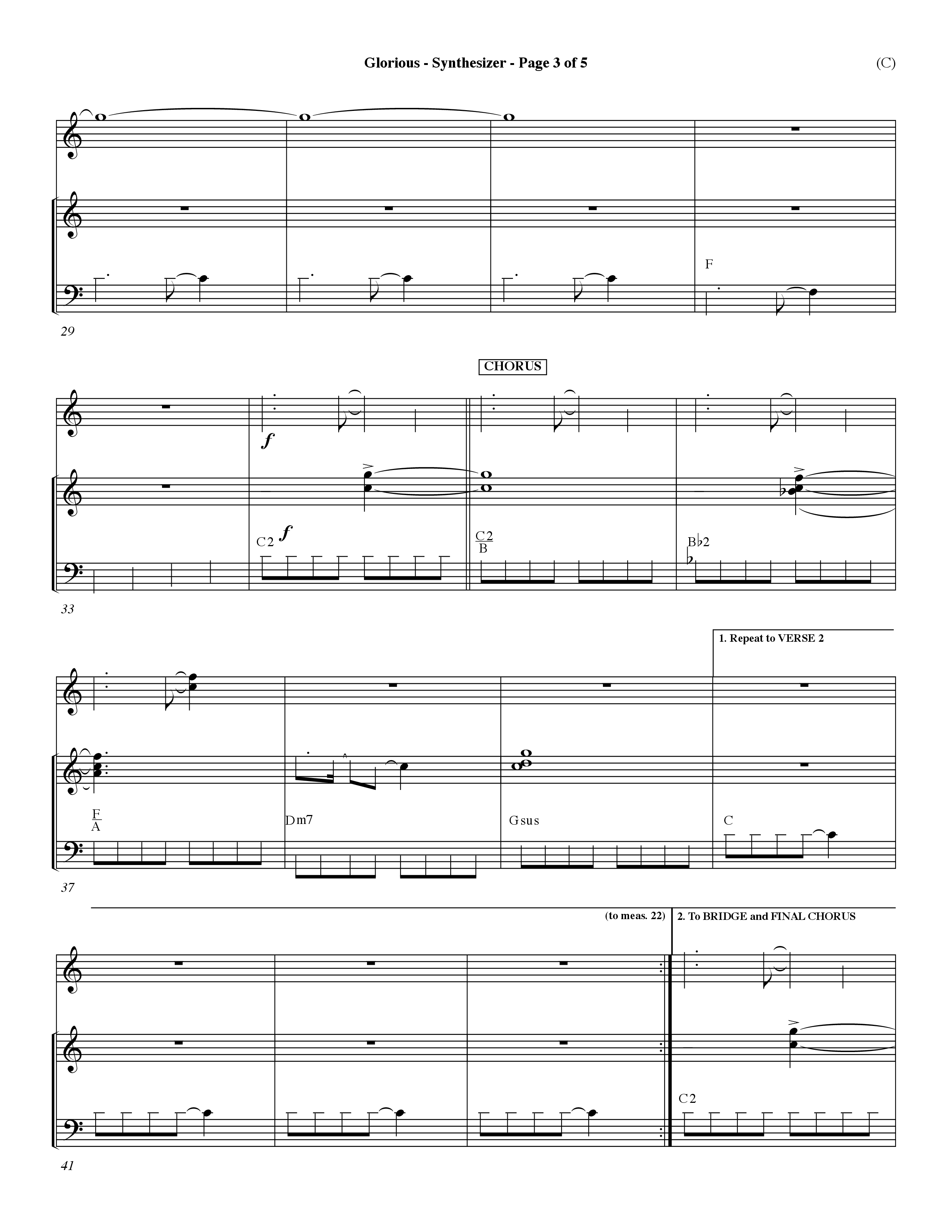 Glorious (Choral Anthem SATB) Synth (Word Music Choral / Orch. Dave Williamson)