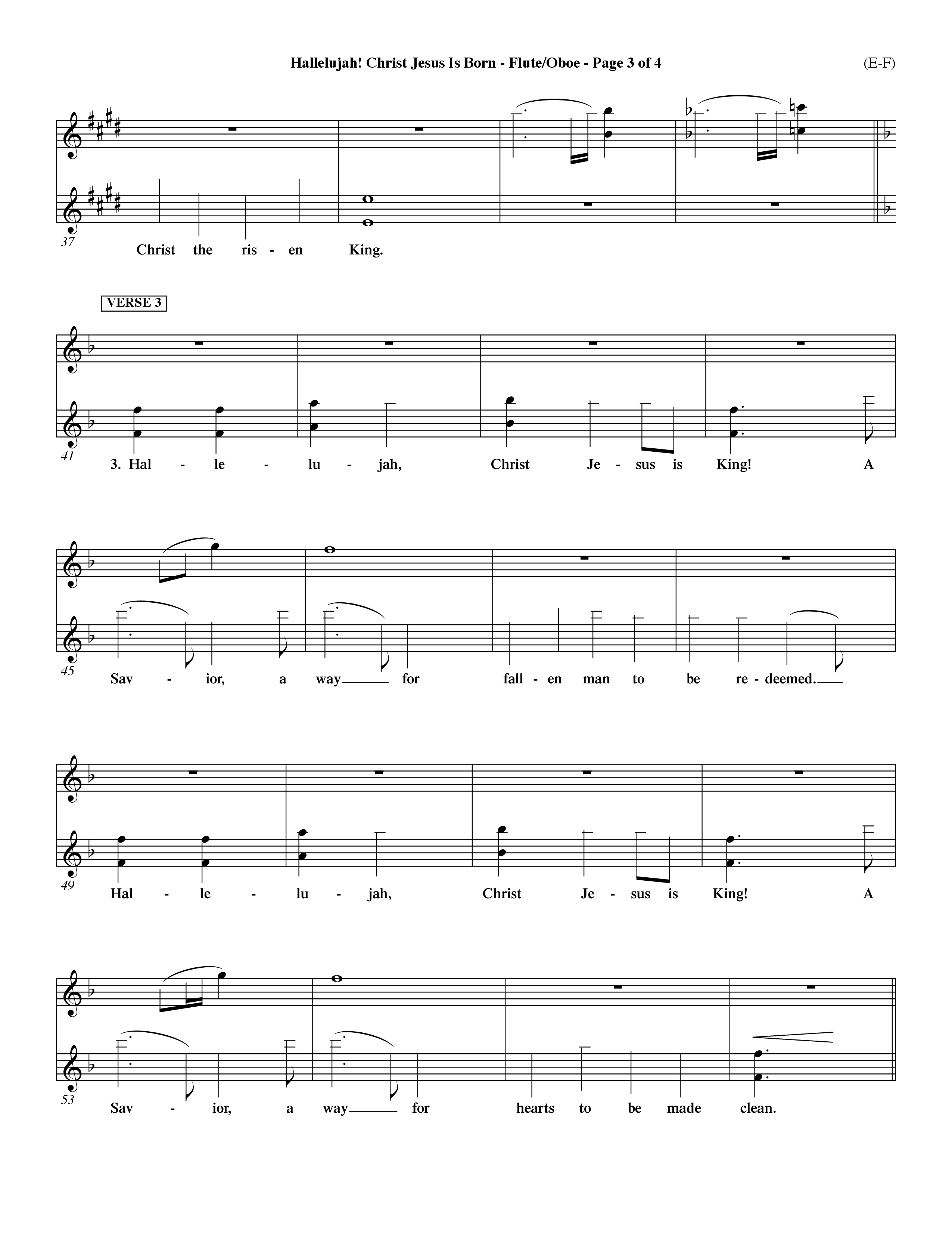 Hallelujah Christ Jesus Is Born (Choral Anthem SATB) Flute/Oboe (Word Music Choral / Orch. Dave Williamson)