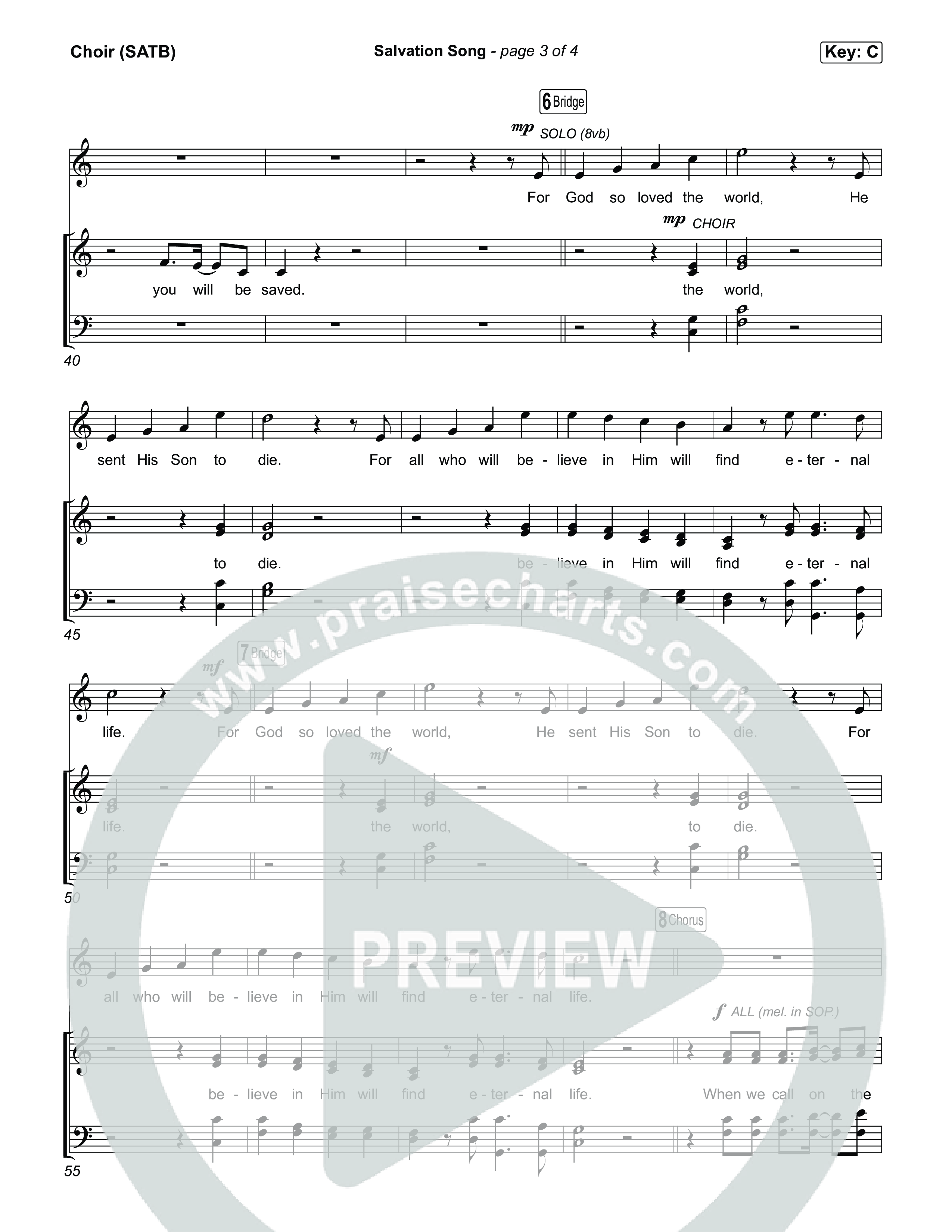 Salvation Song Choir Sheet (SATB) (Josh Baldwin)