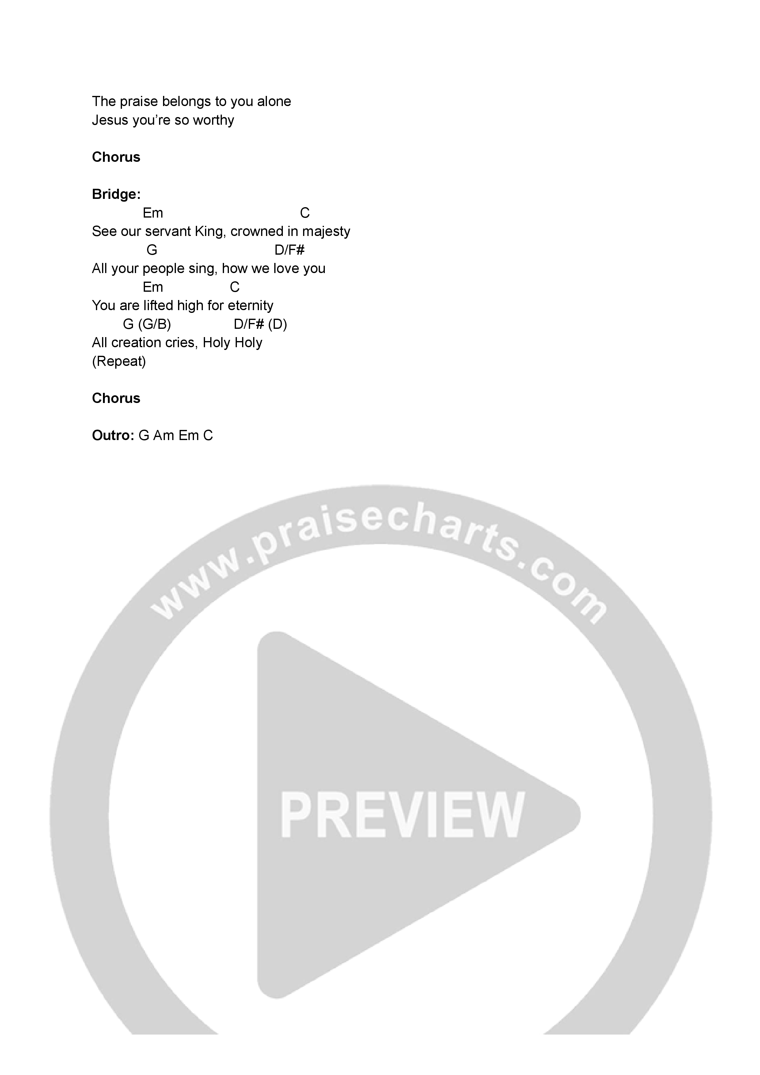 King Jesus Chord Chart (Sam Hibbard)