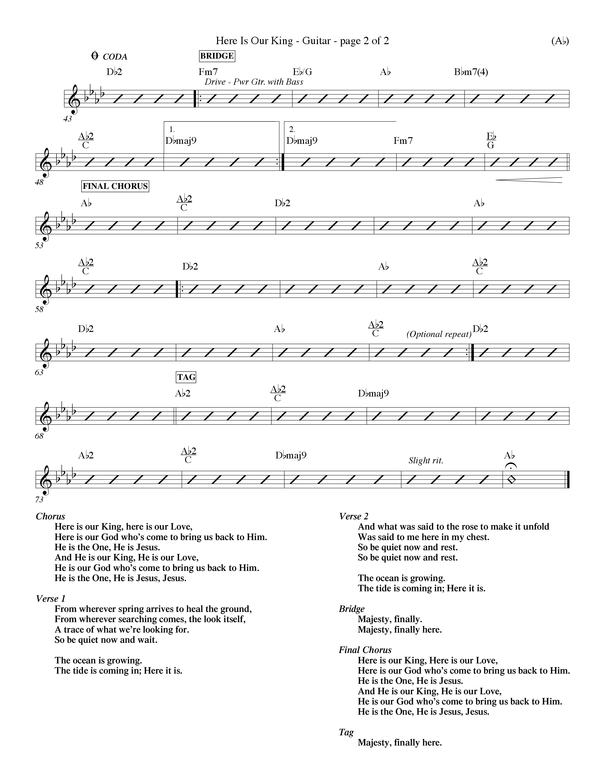 Here Is Our King (Choral Anthem SATB) Acoustic Guitar (Word Music Choral / Orch. Dave Williamson)