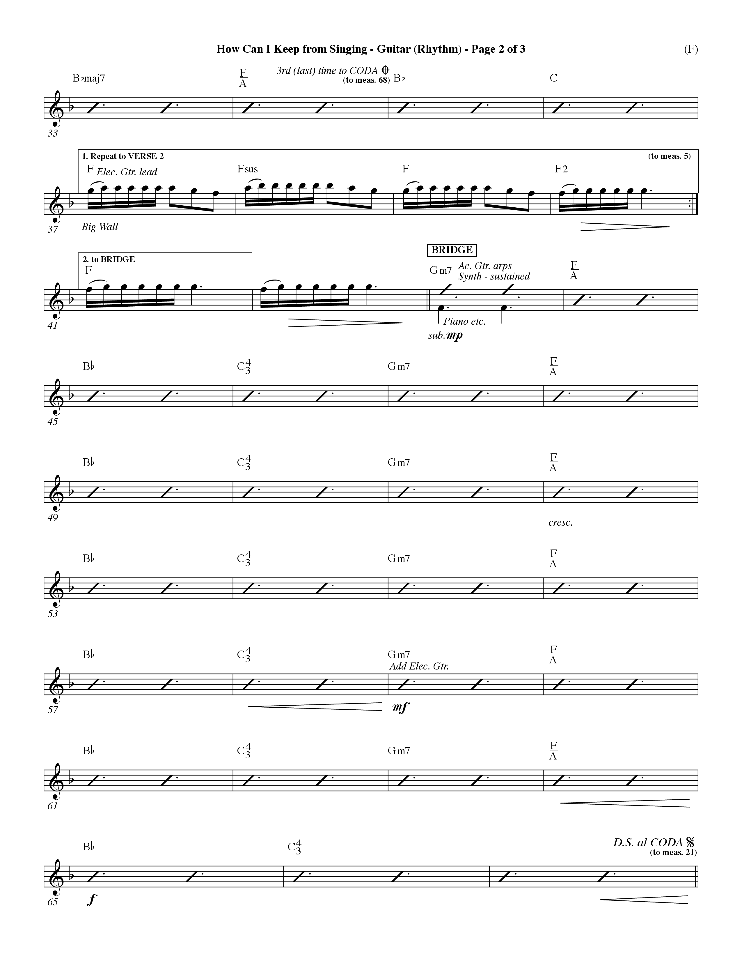 How Can I Keep From Singing (Choral Anthem SATB) Acoustic Guitar (Word Music Choral / Orch. Dave Williamson)