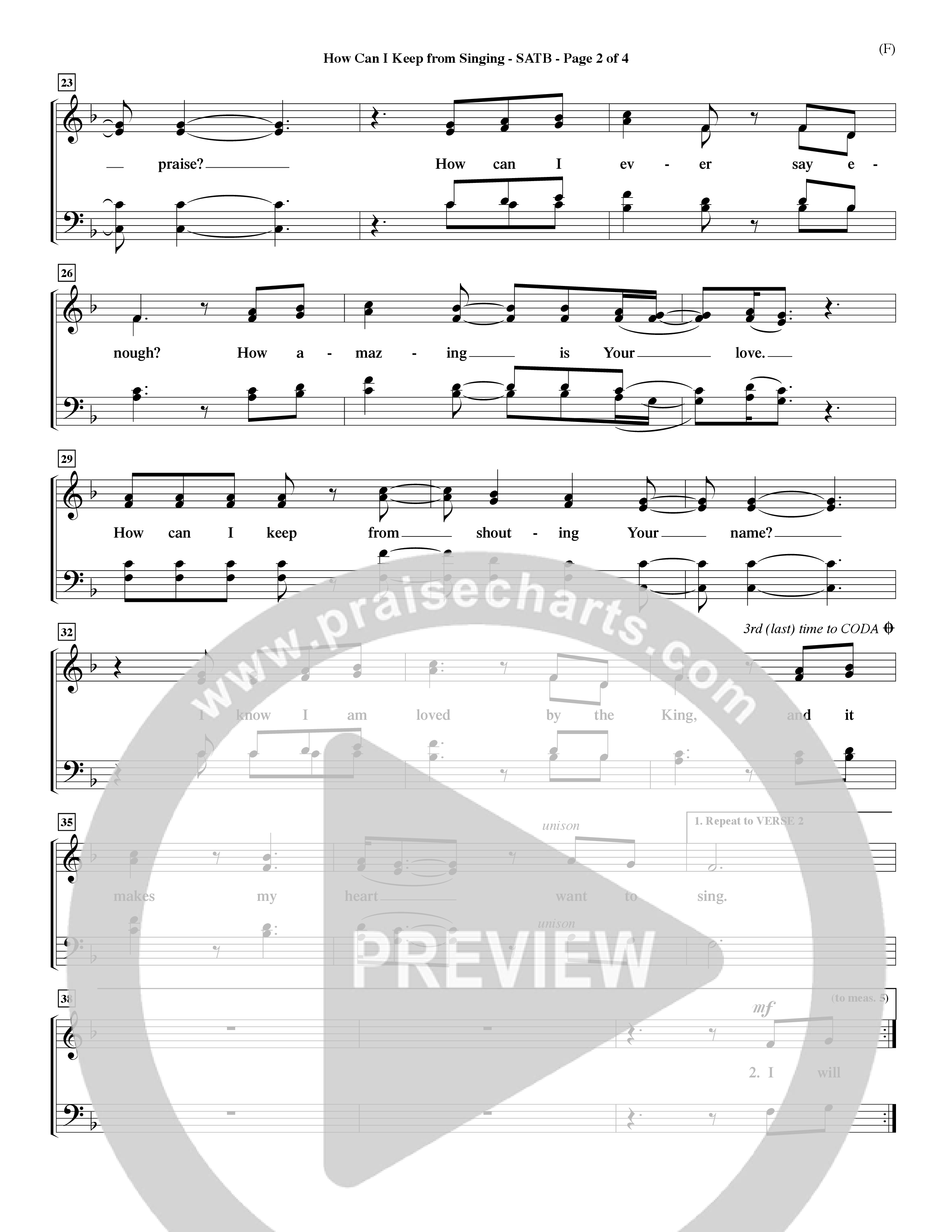 How Can I Keep From Singing (Choral Anthem SATB) Choir Sheet (SATB) (Word Music Choral / Orch. Dave Williamson)