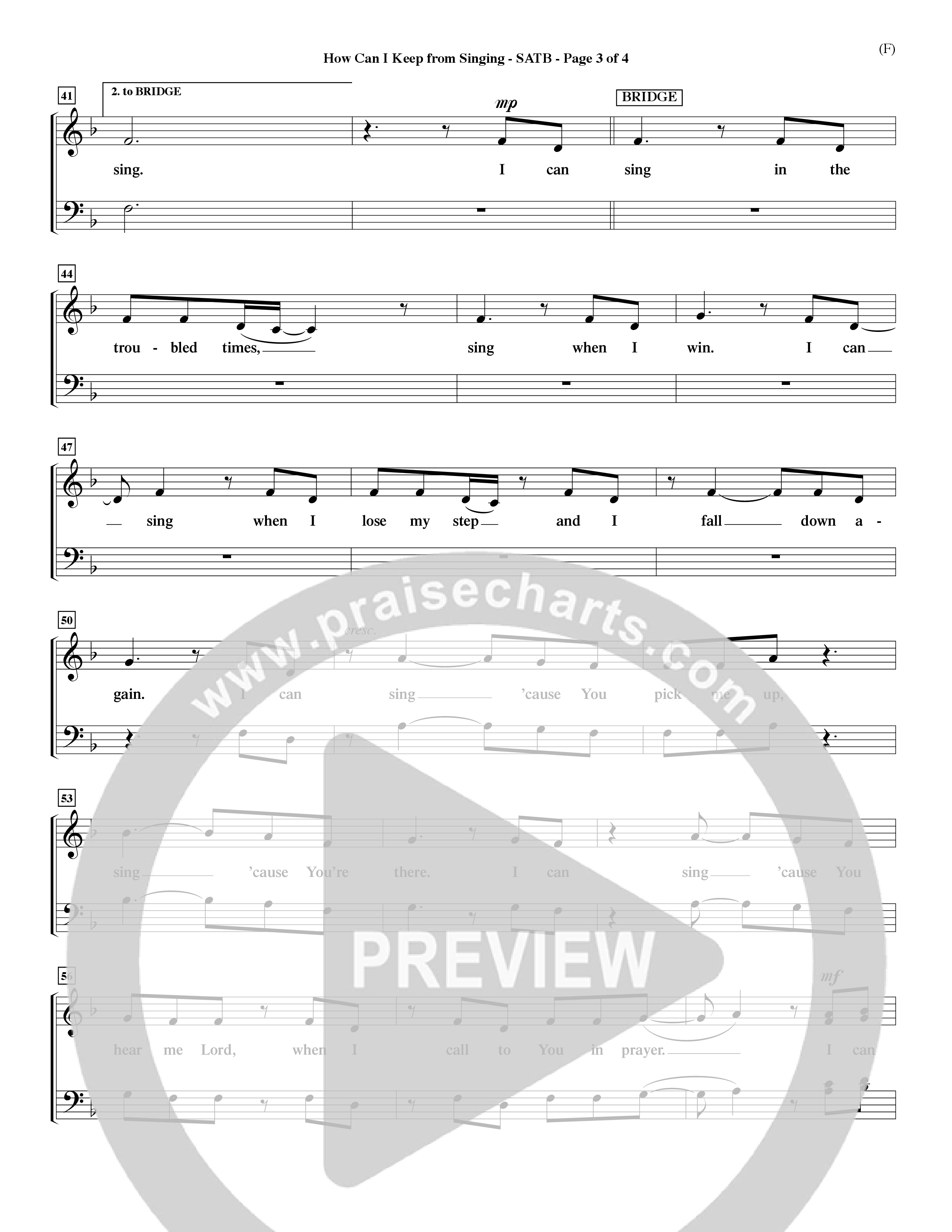 How Can I Keep From Singing (Choral Anthem SATB) Choir Sheet (SATB) (Word Music Choral / Orch. Dave Williamson)