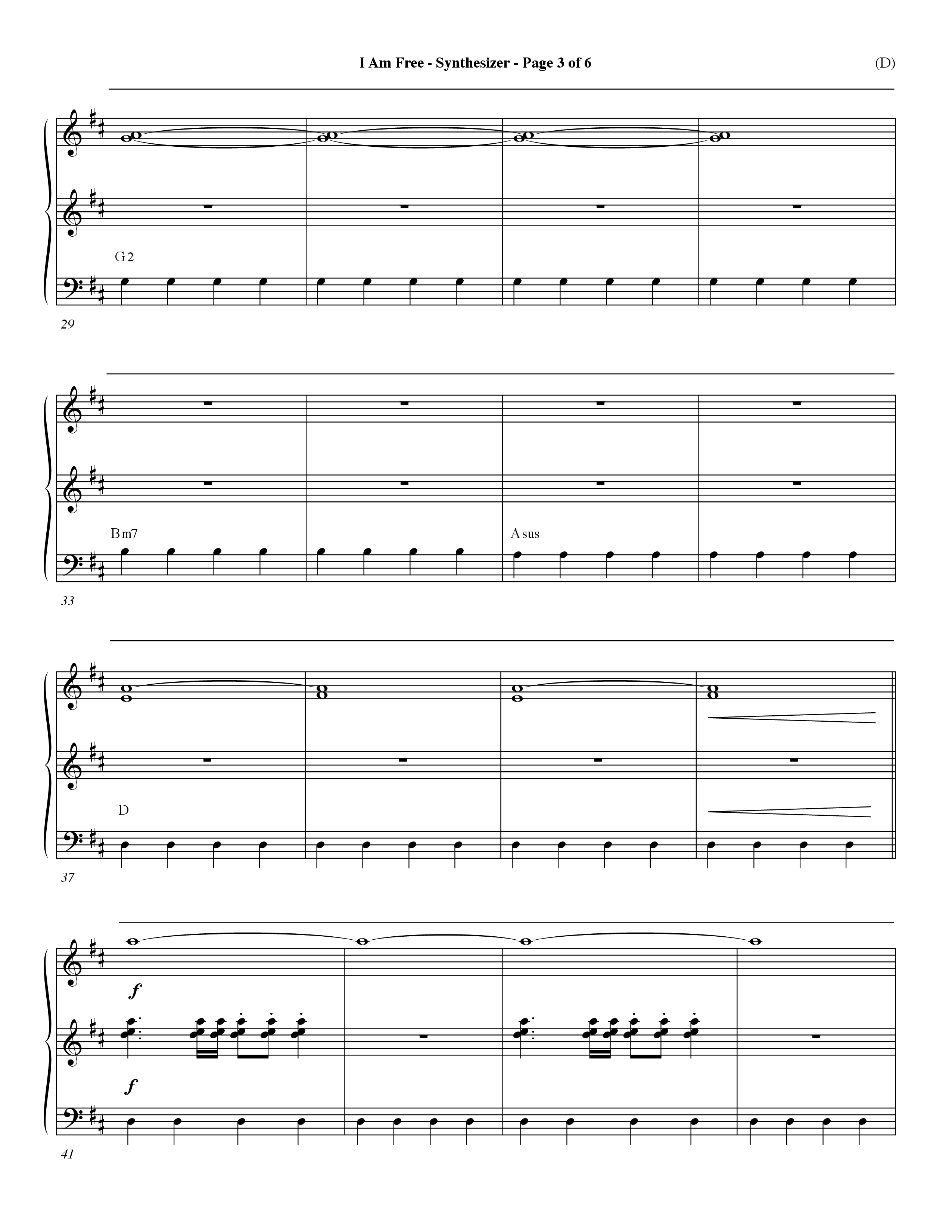 I Am Free (Choral Anthem SATB) Synth (Word Music Choral / Orch. Dave Williamson)